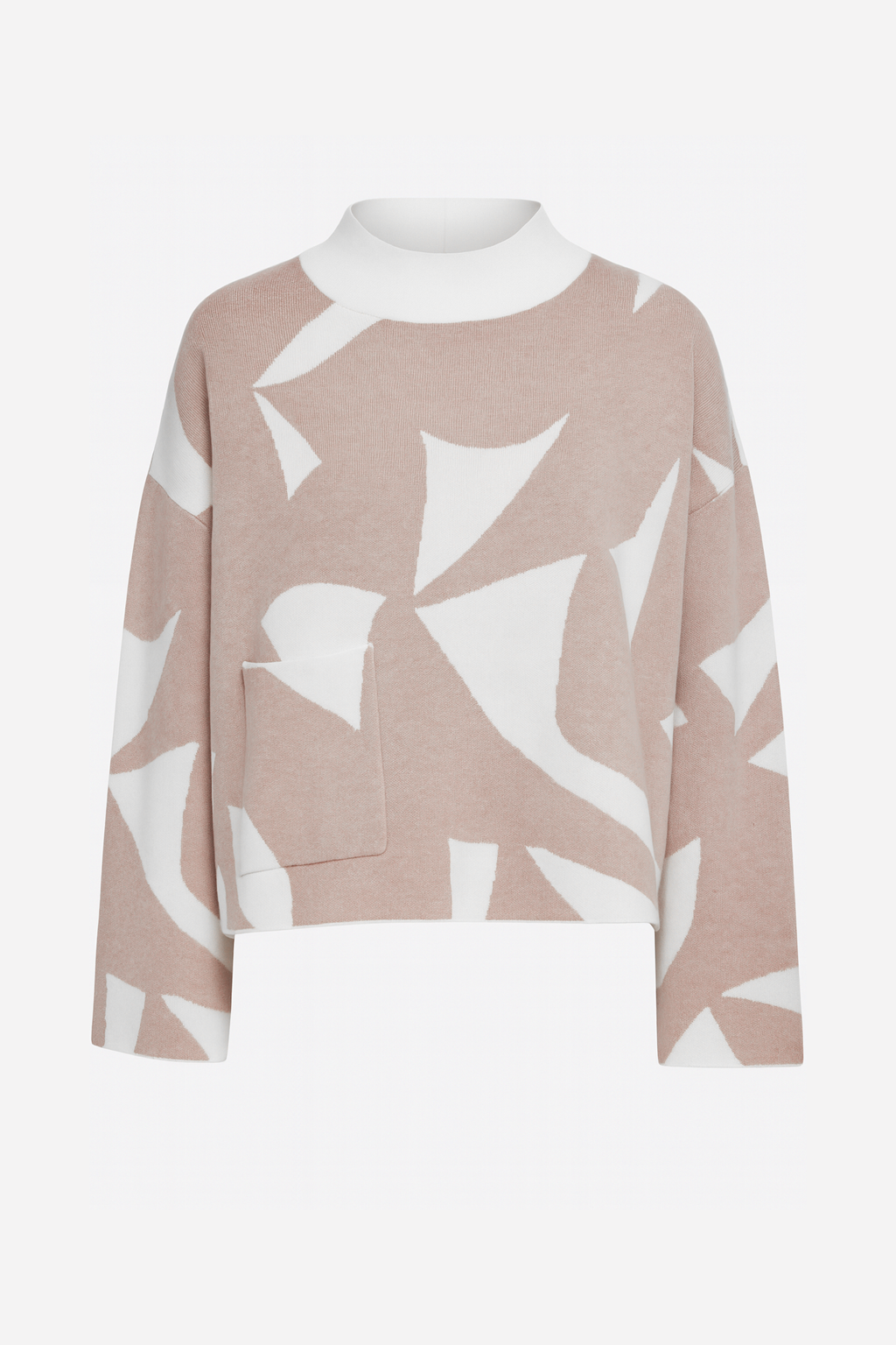 Printed sweater with pocket detail
