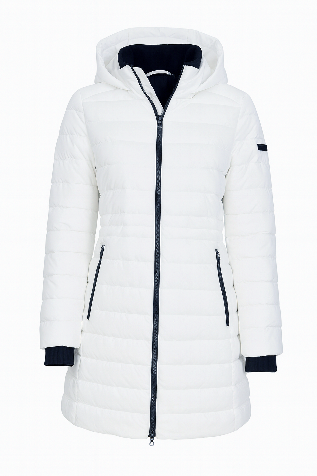 Contrast trim puffer jacket