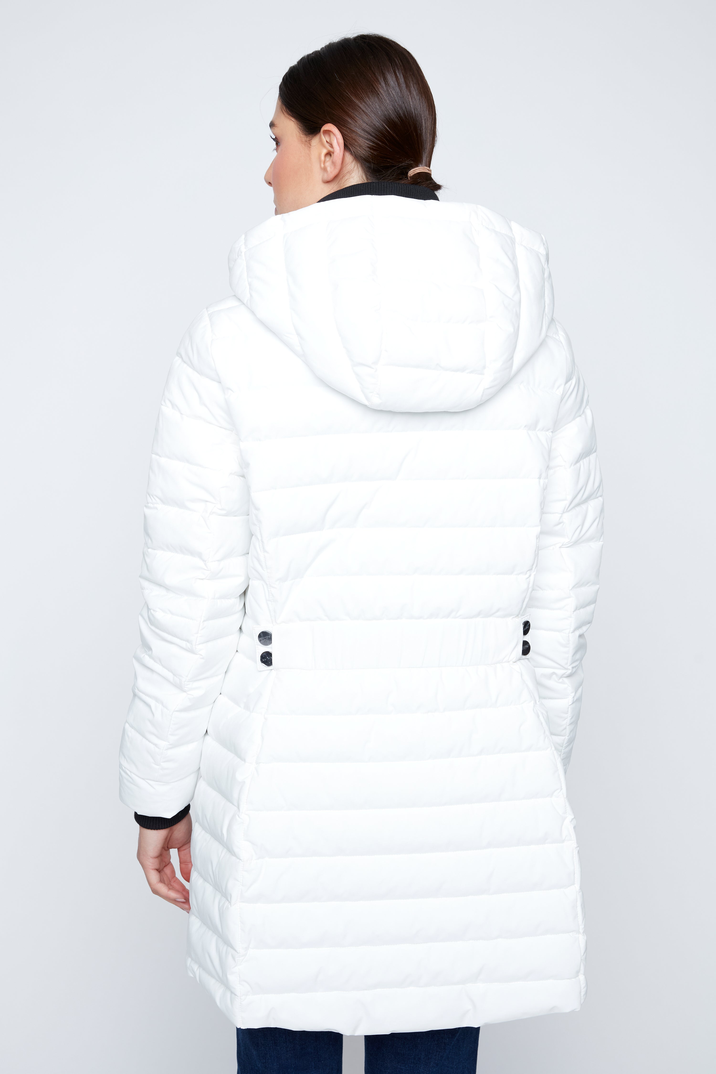 Contrast trim puffer jacket