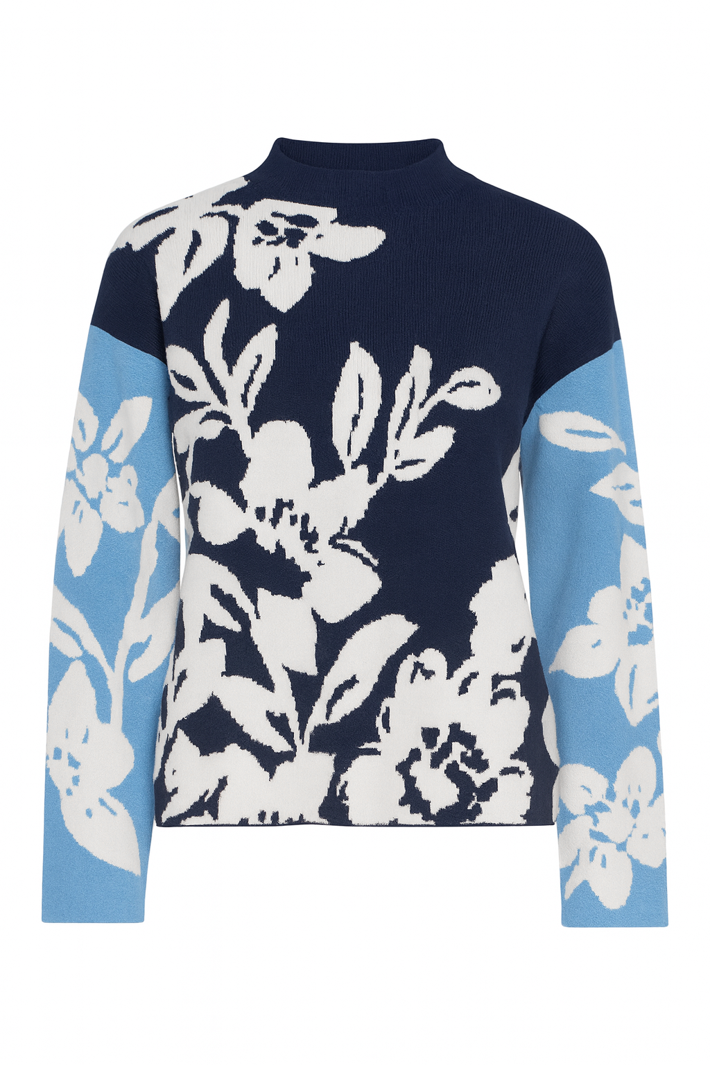 Floral double knit sweater