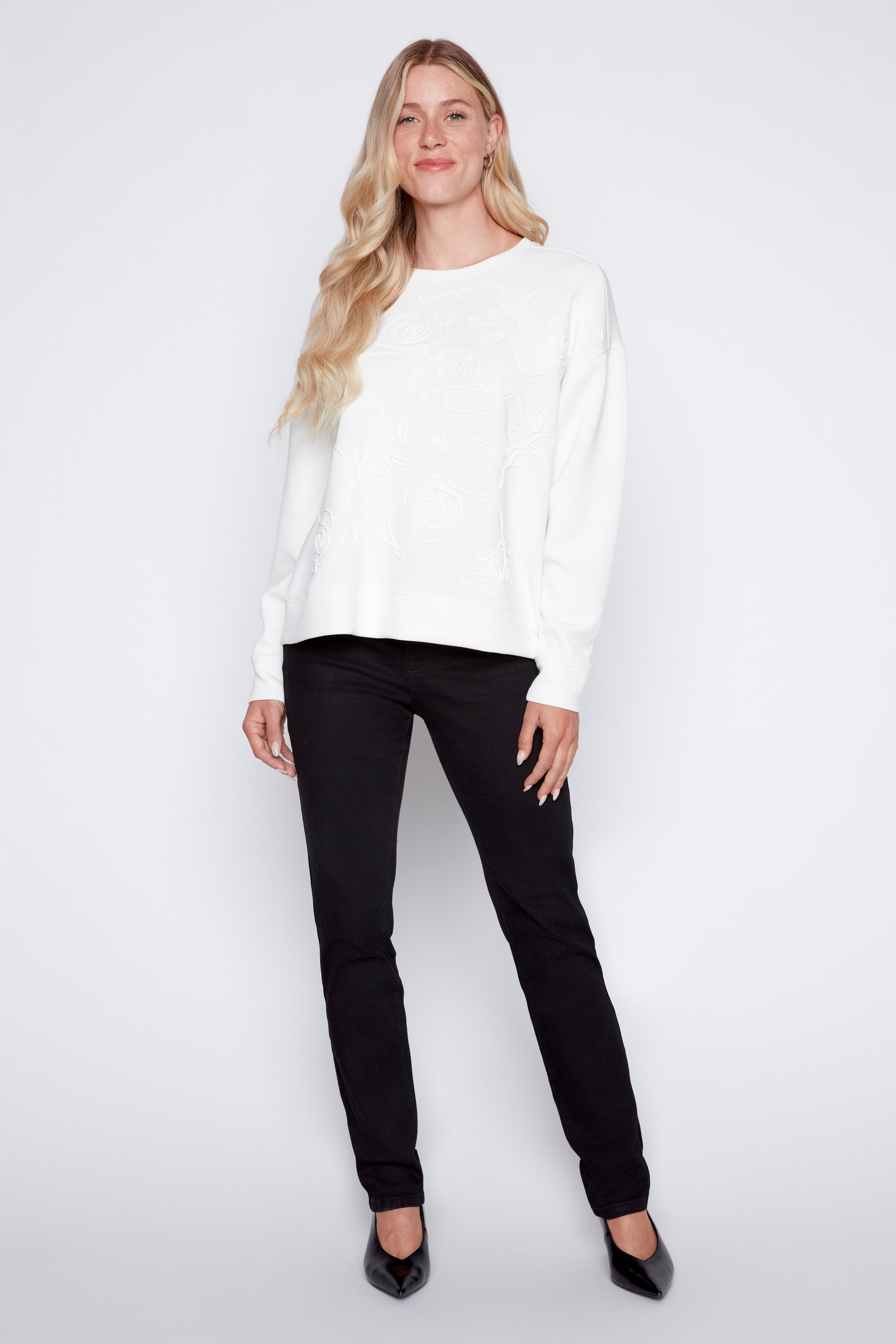 Cotton soutache detail sweater
