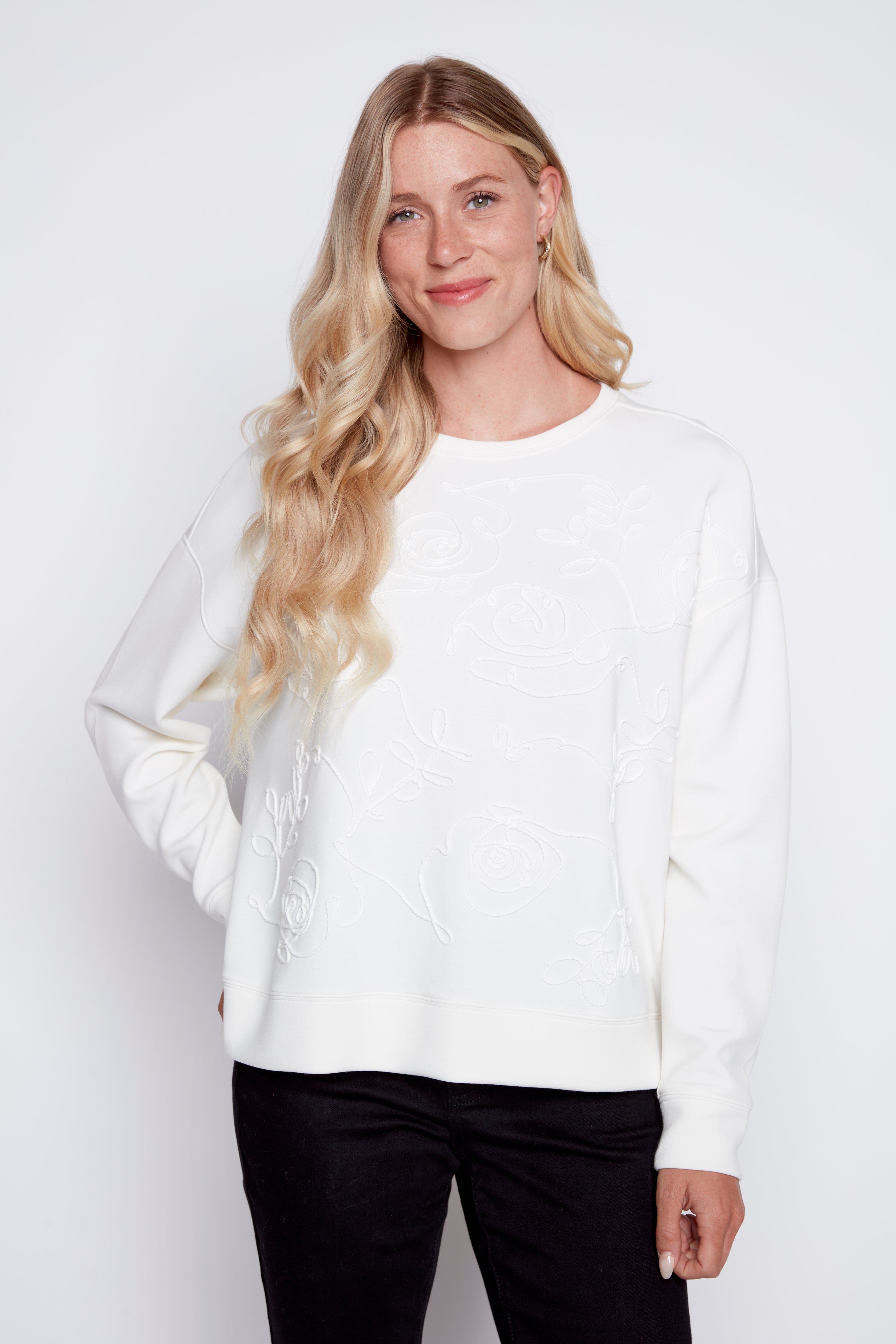 Cotton soutache detail sweater