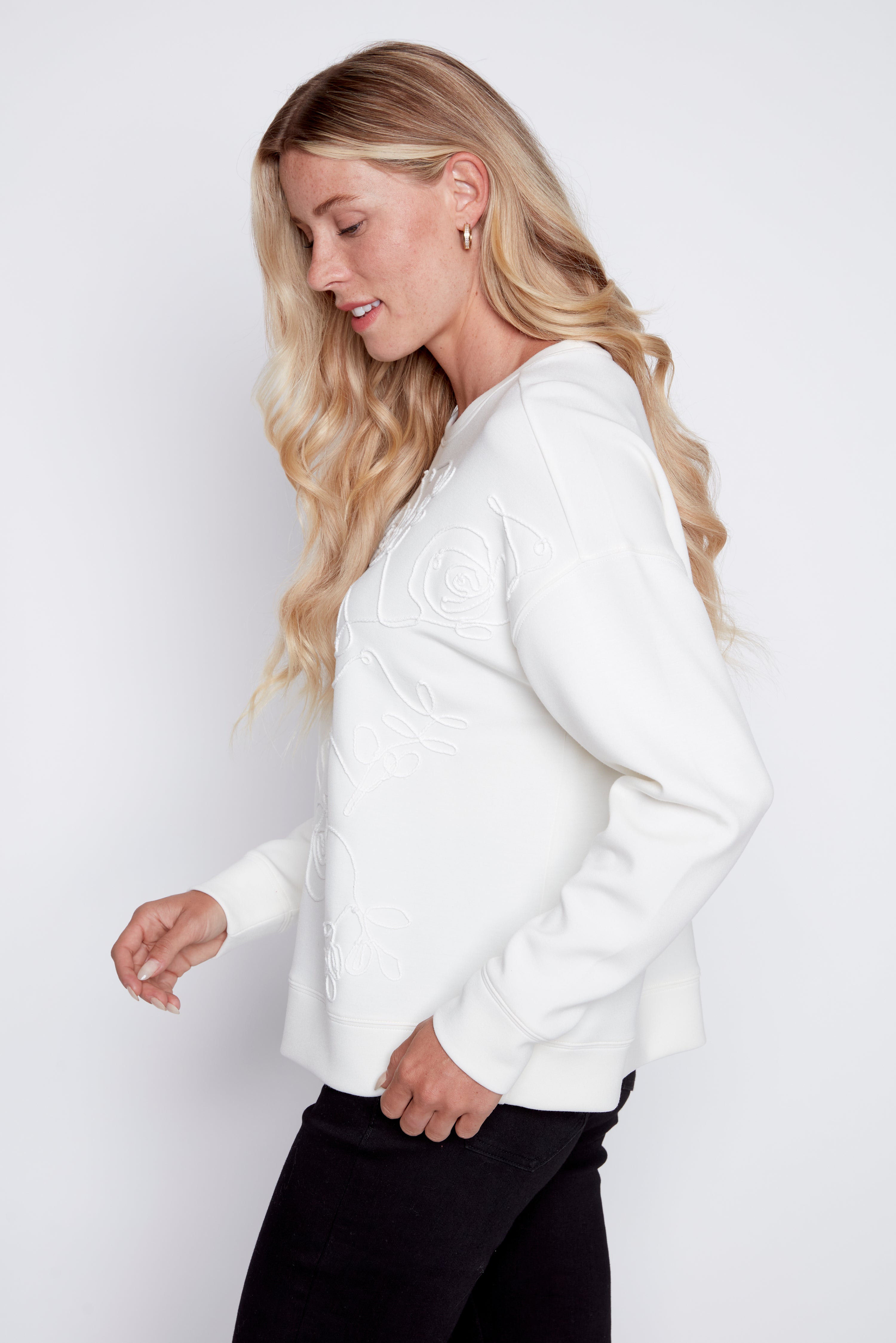 Cotton soutache detail sweater