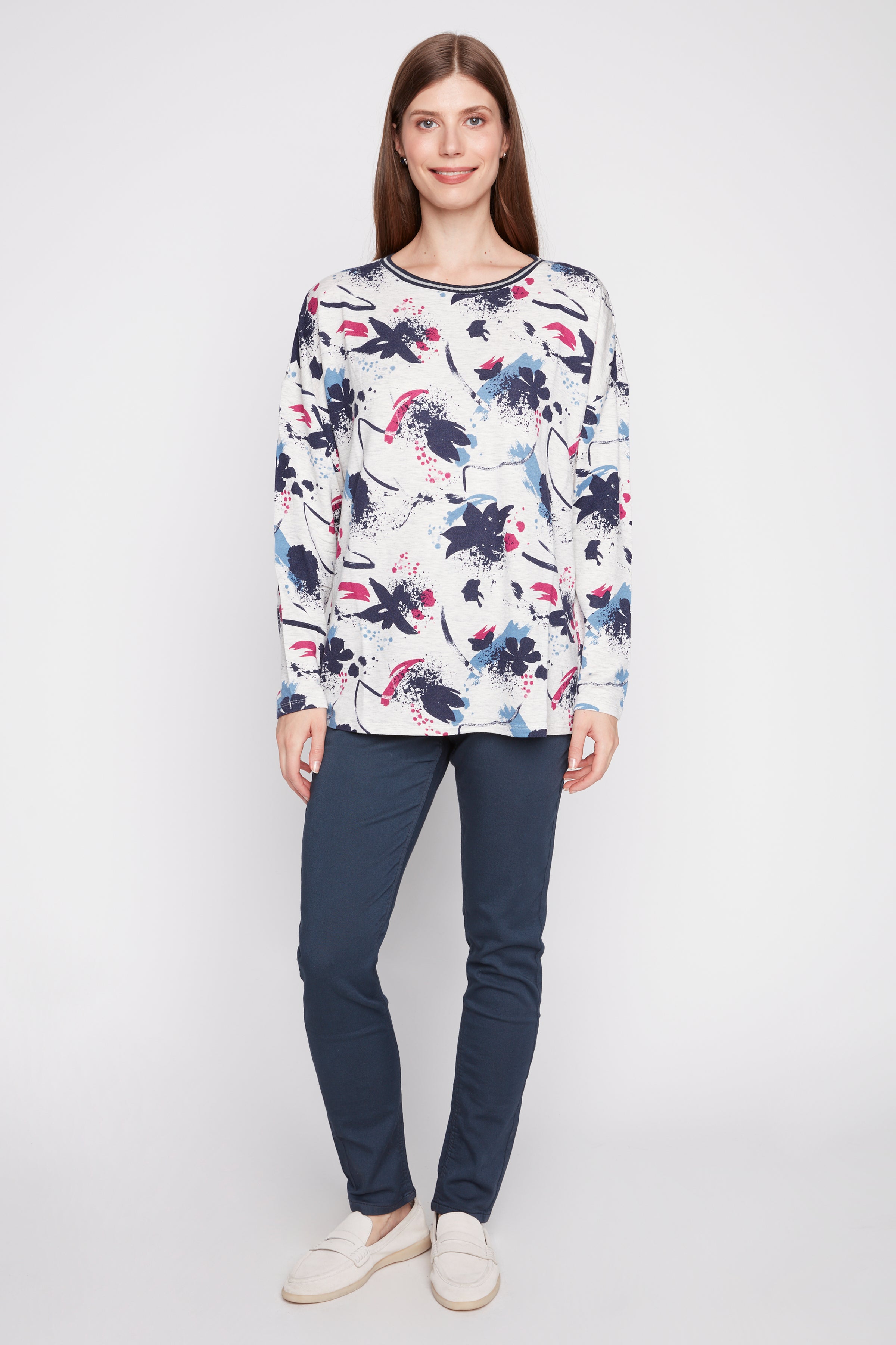 Floral french terry top