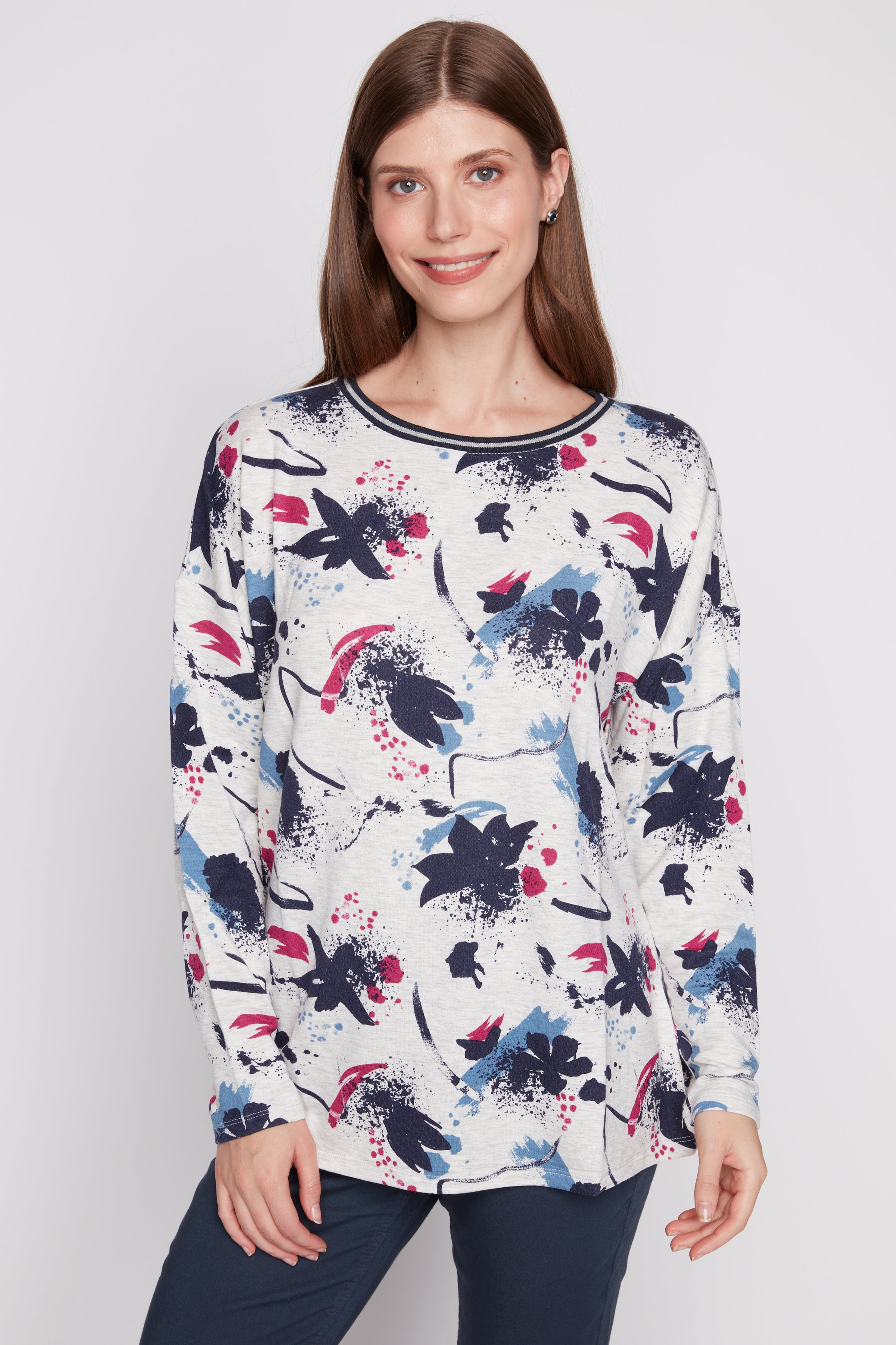 Floral french terry top