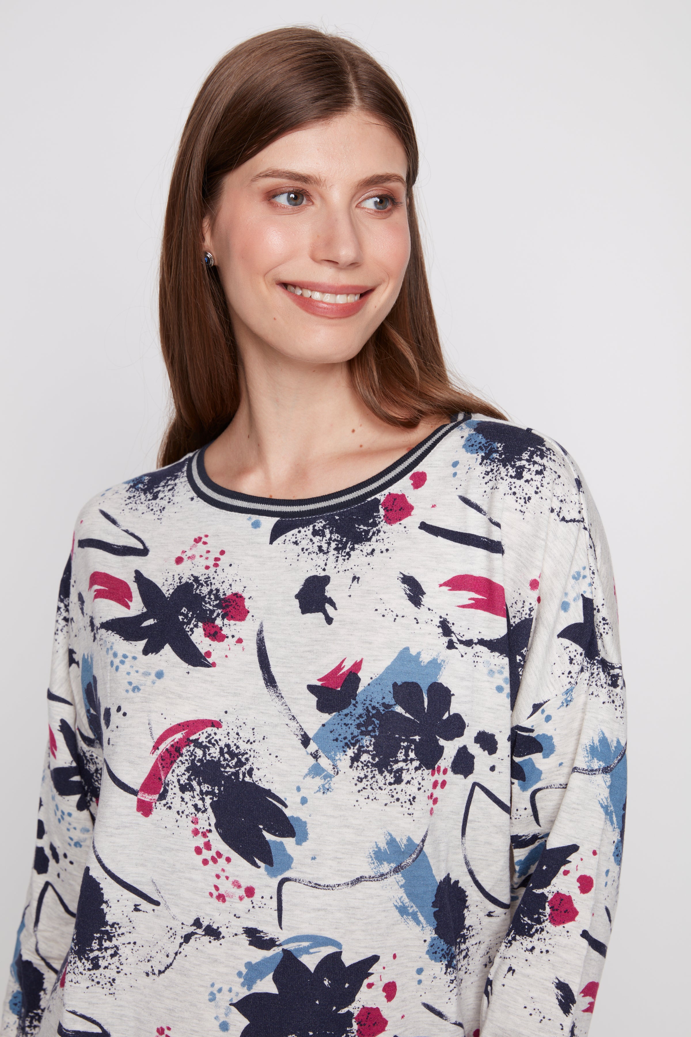 Floral french terry top