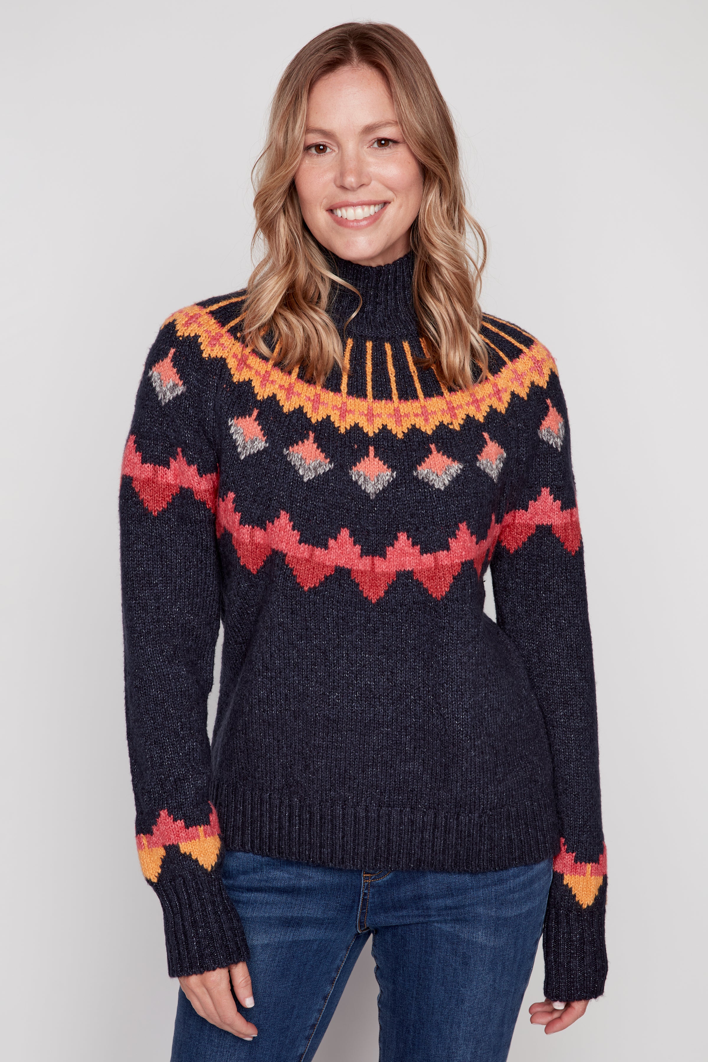 Cotton blend ski sweater