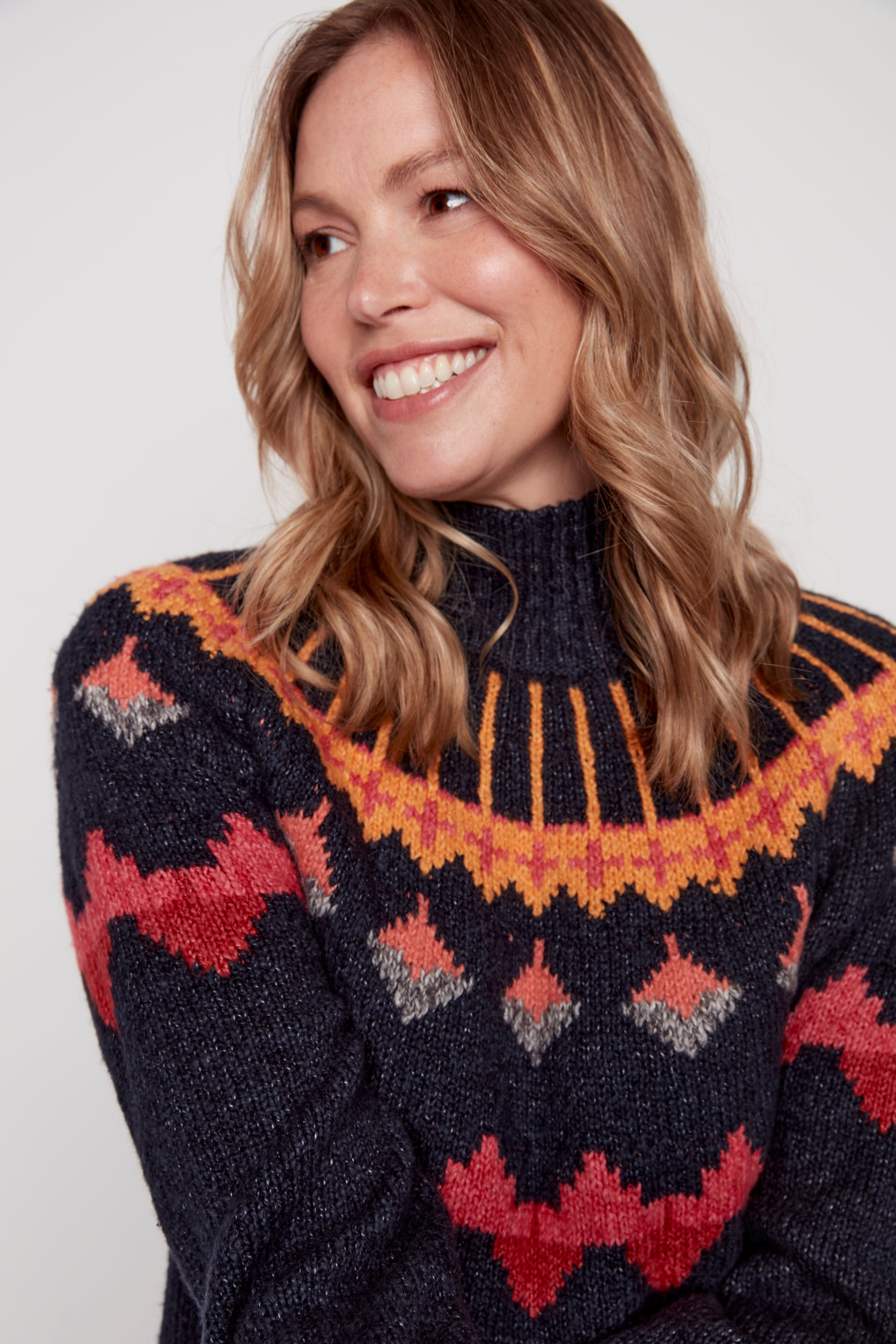 Cotton blend ski sweater