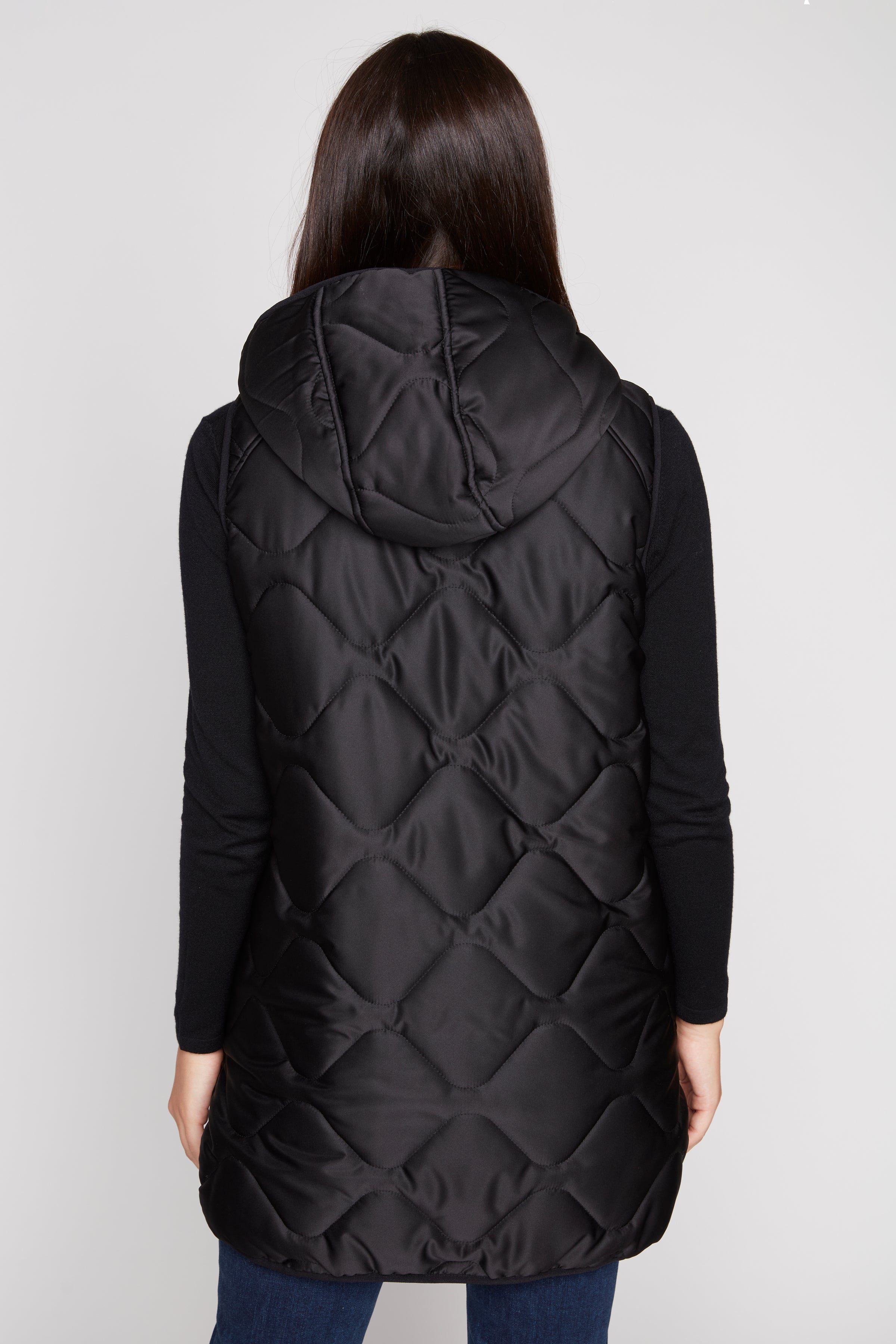 Quilted reversible hooded vest