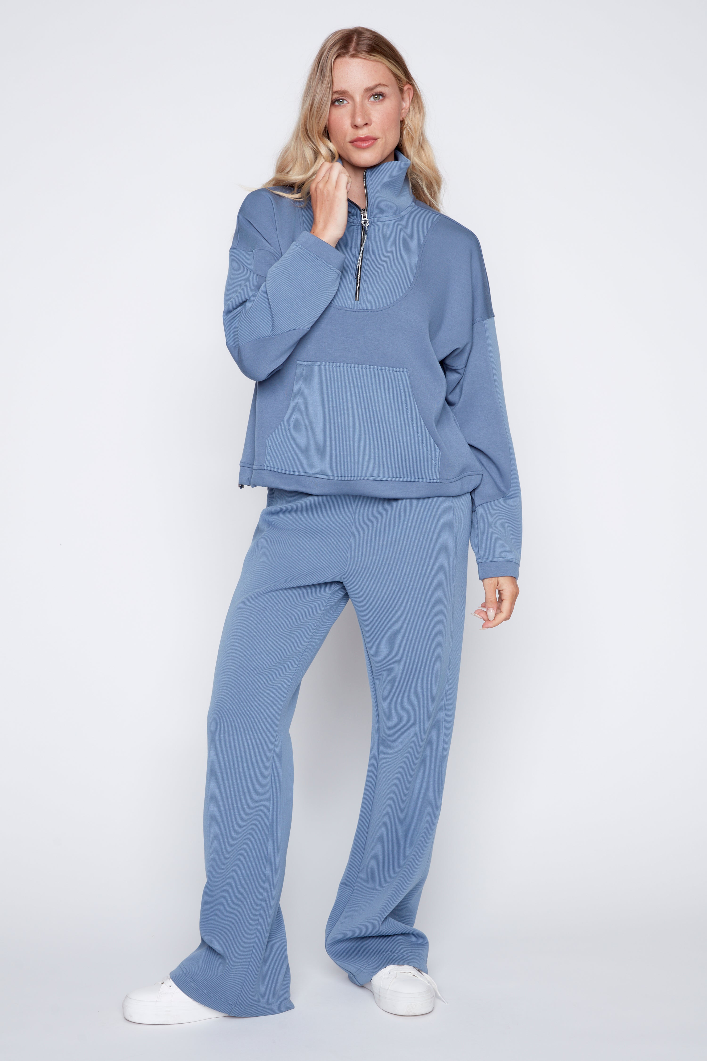 Scuba knit kangaroo top
