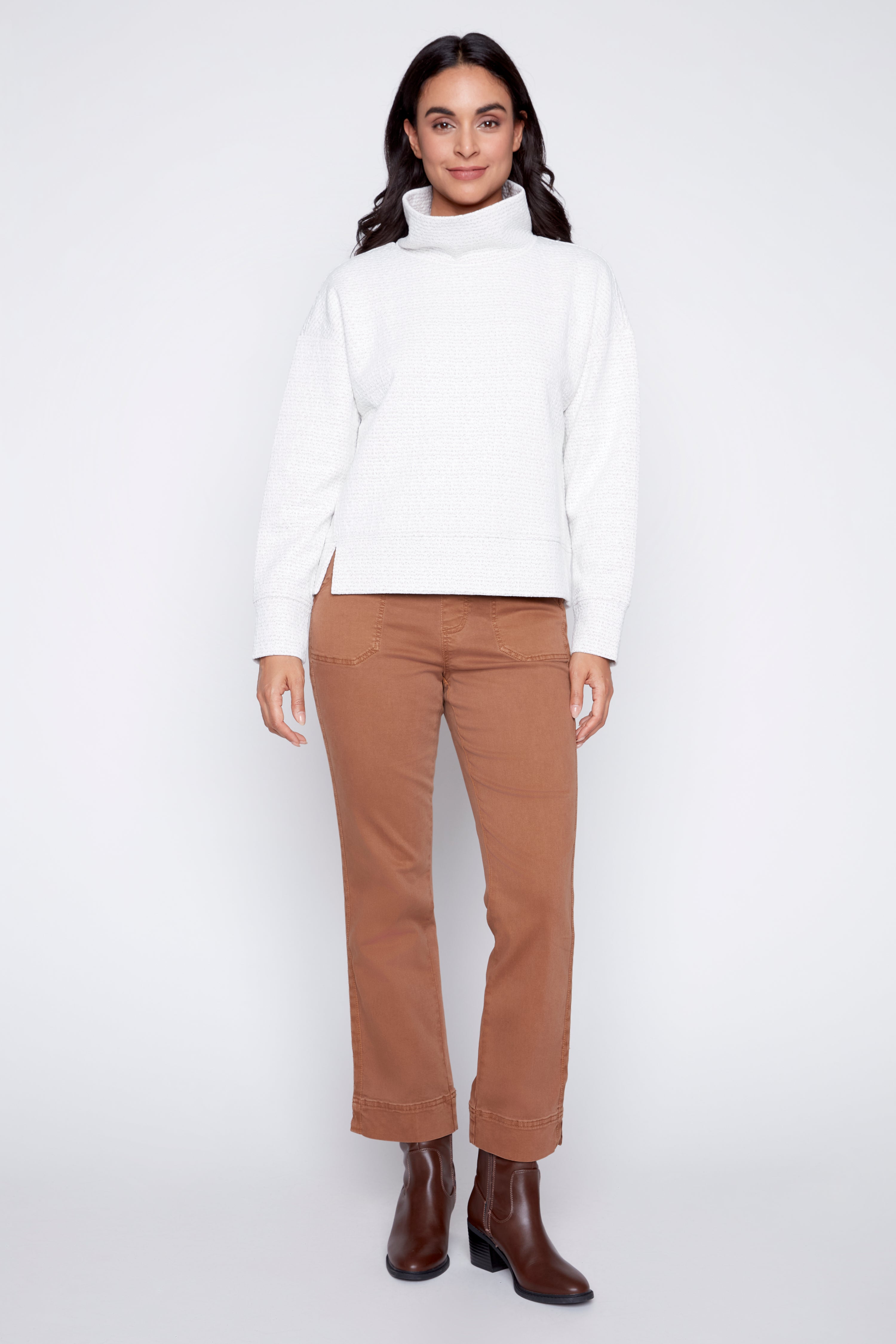 Puckered knit top