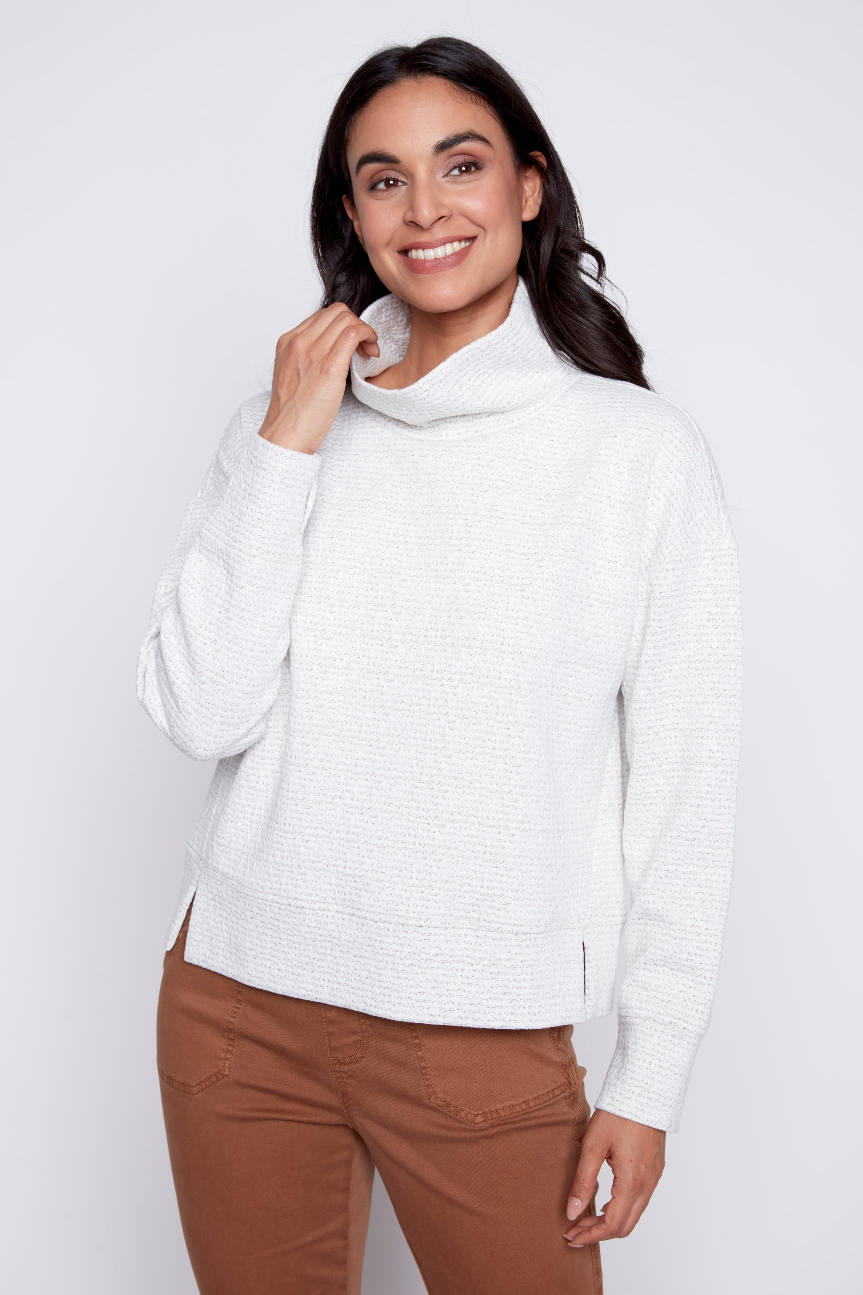 Puckered knit top