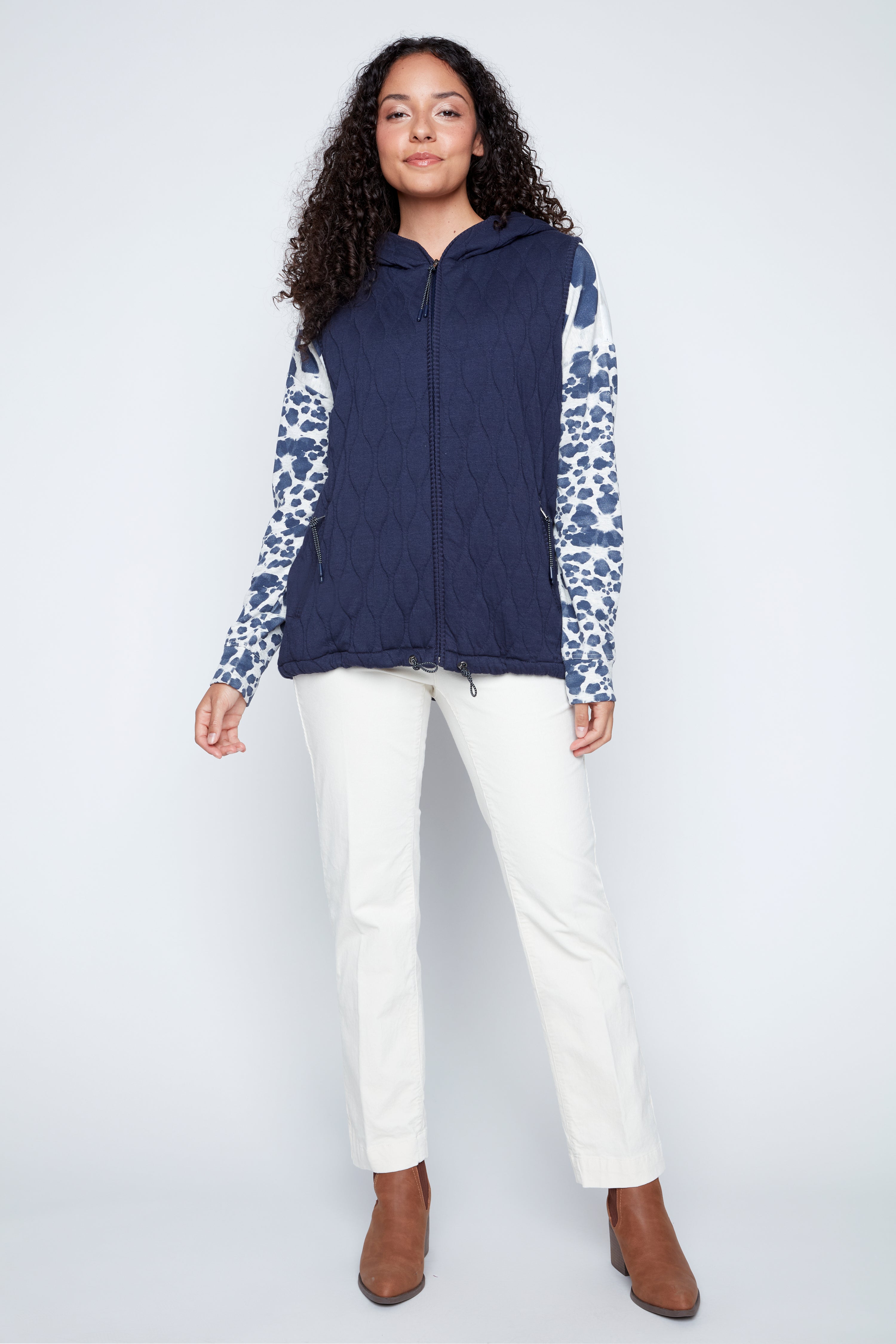 Quilted jersey vest