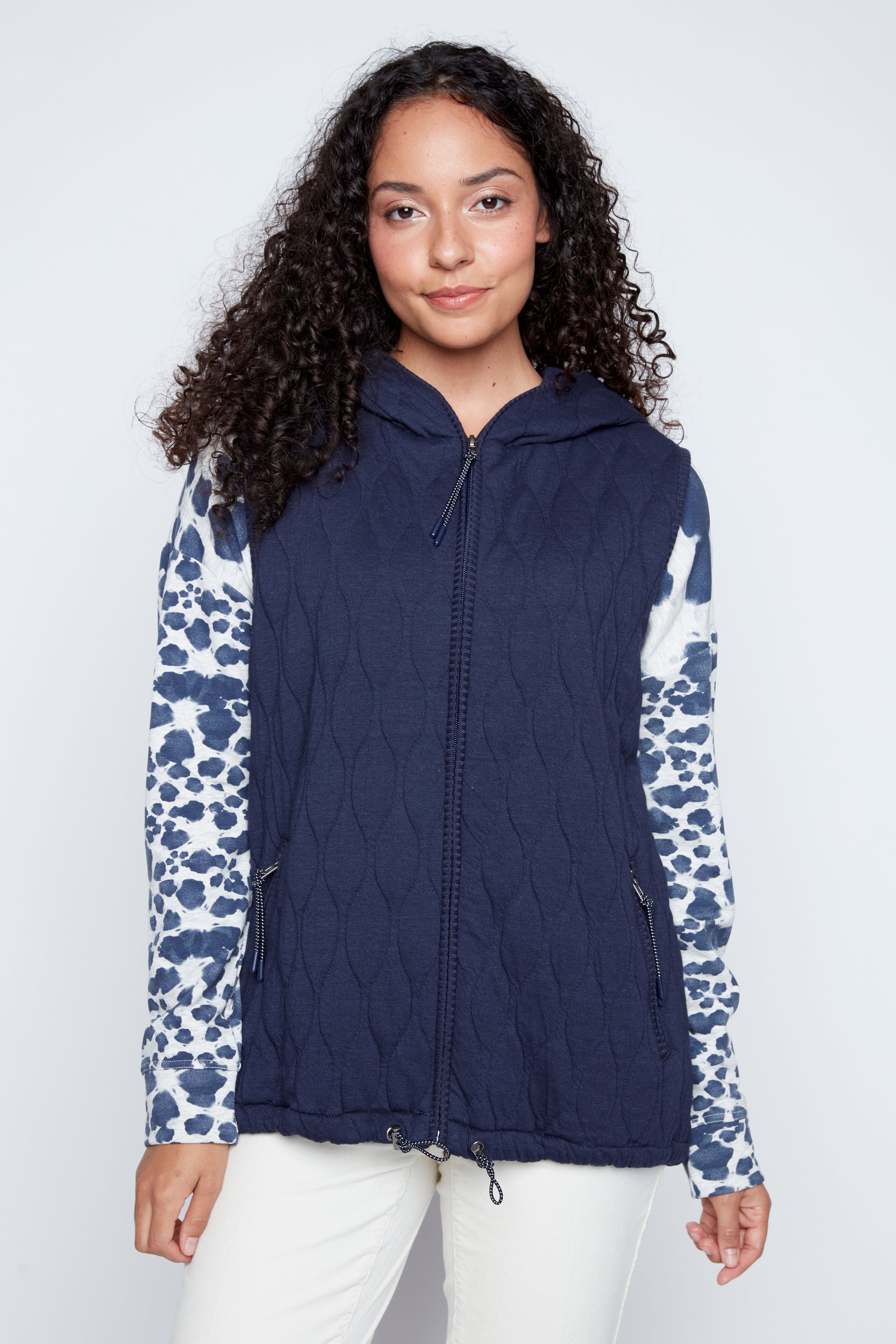 Quilted jersey vest
