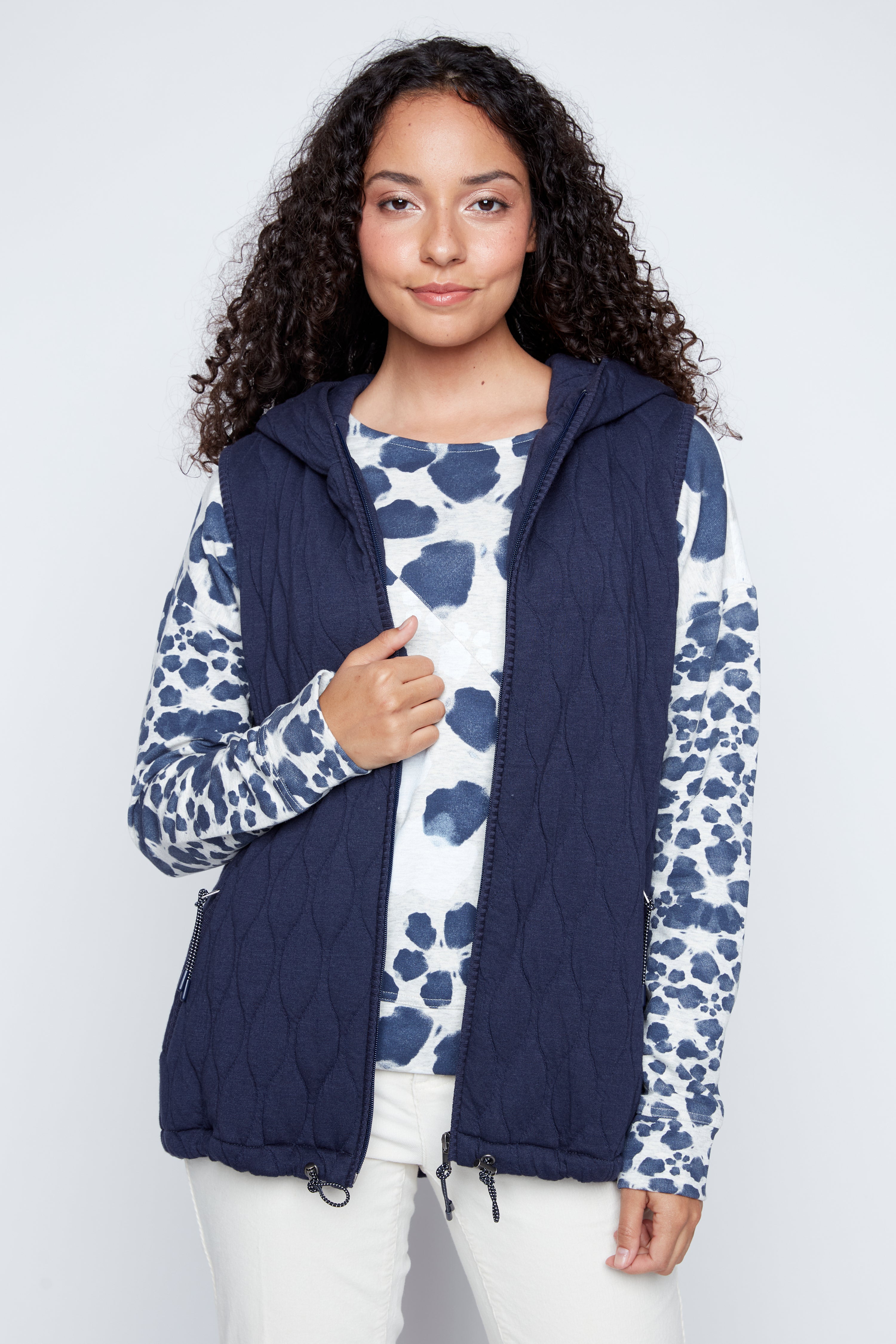 Quilted jersey vest