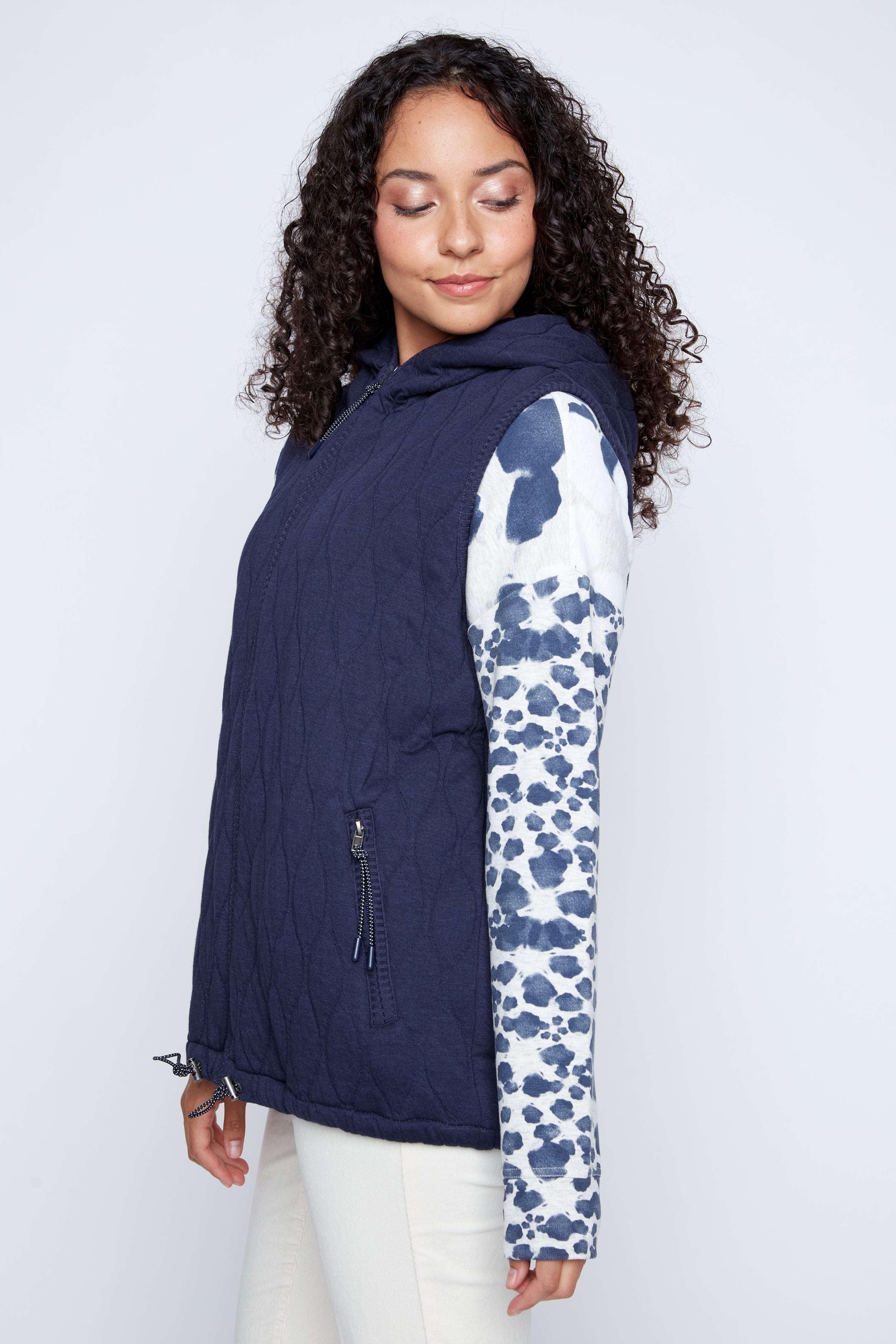 Quilted jersey vest
