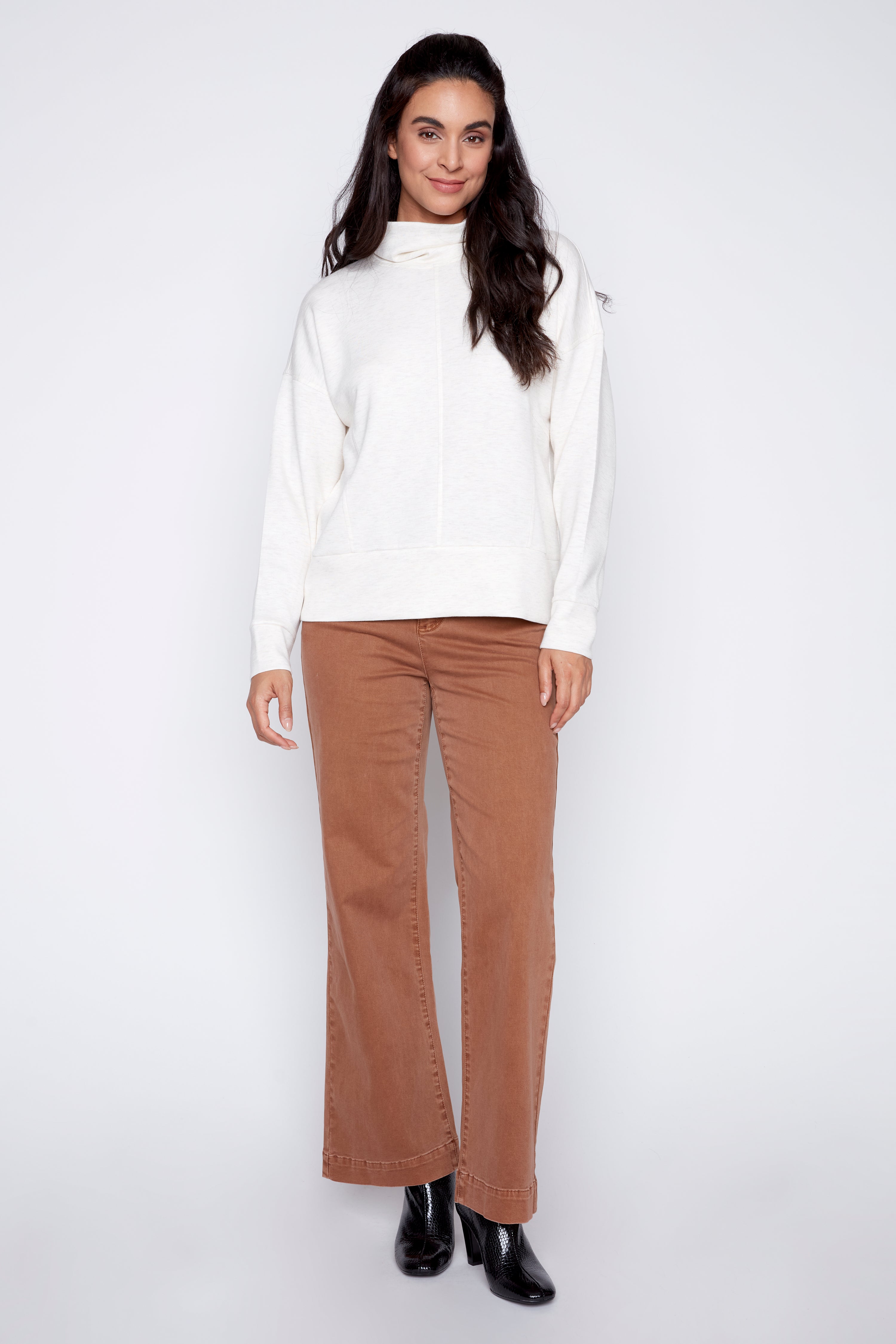 Funnel neck knit top