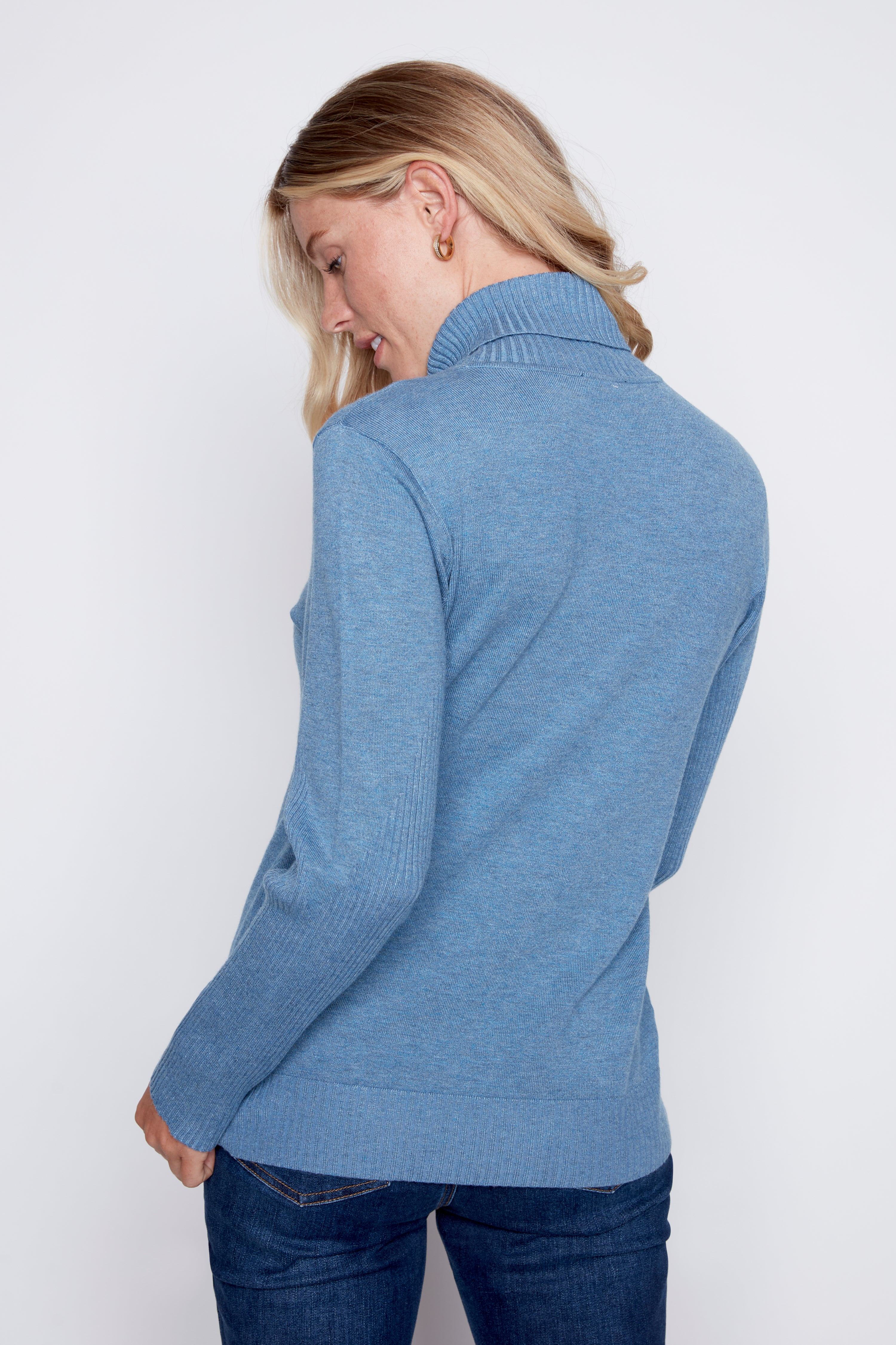 Solid turtleneck sweater