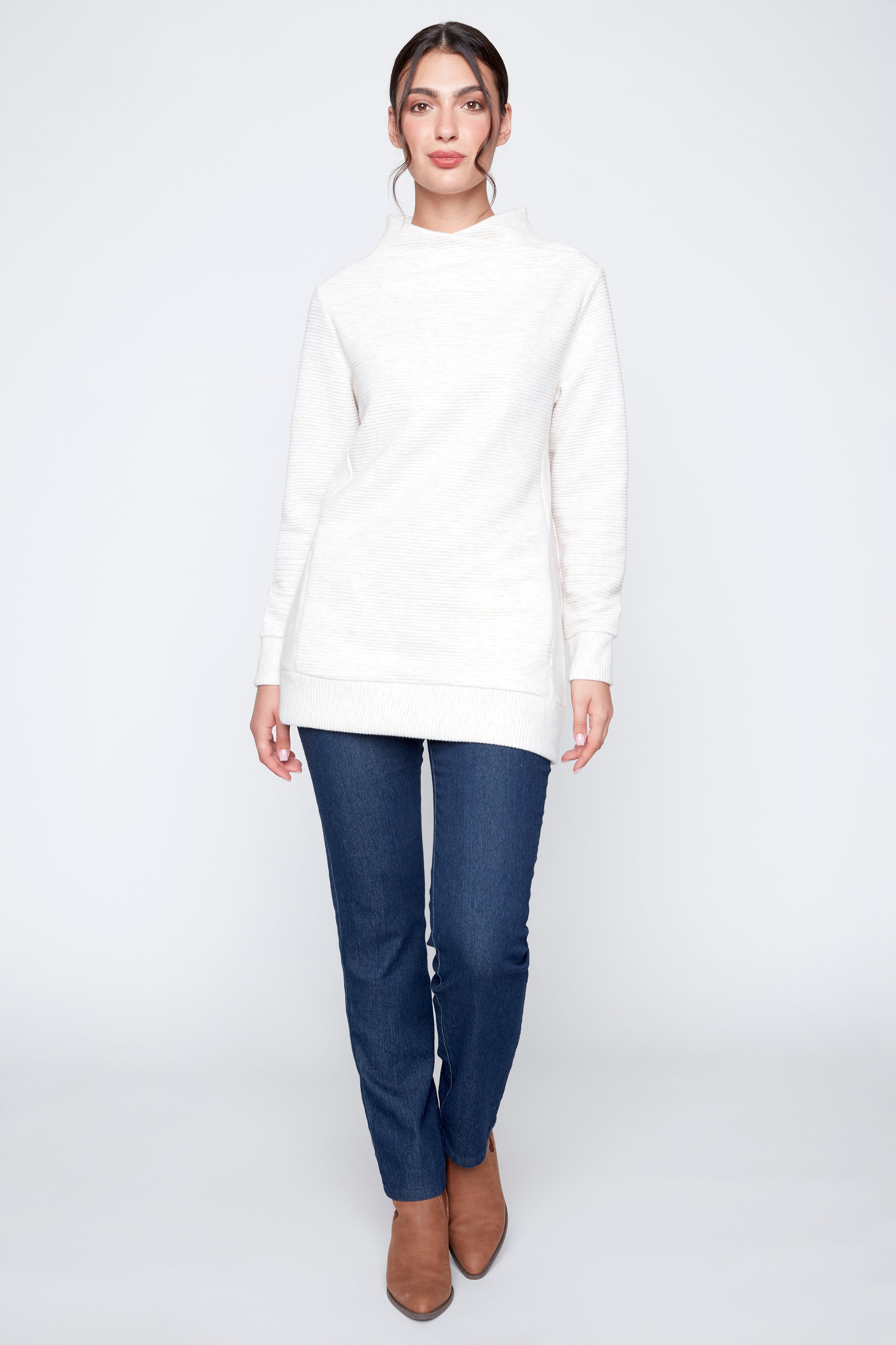 Quilted knit tunic