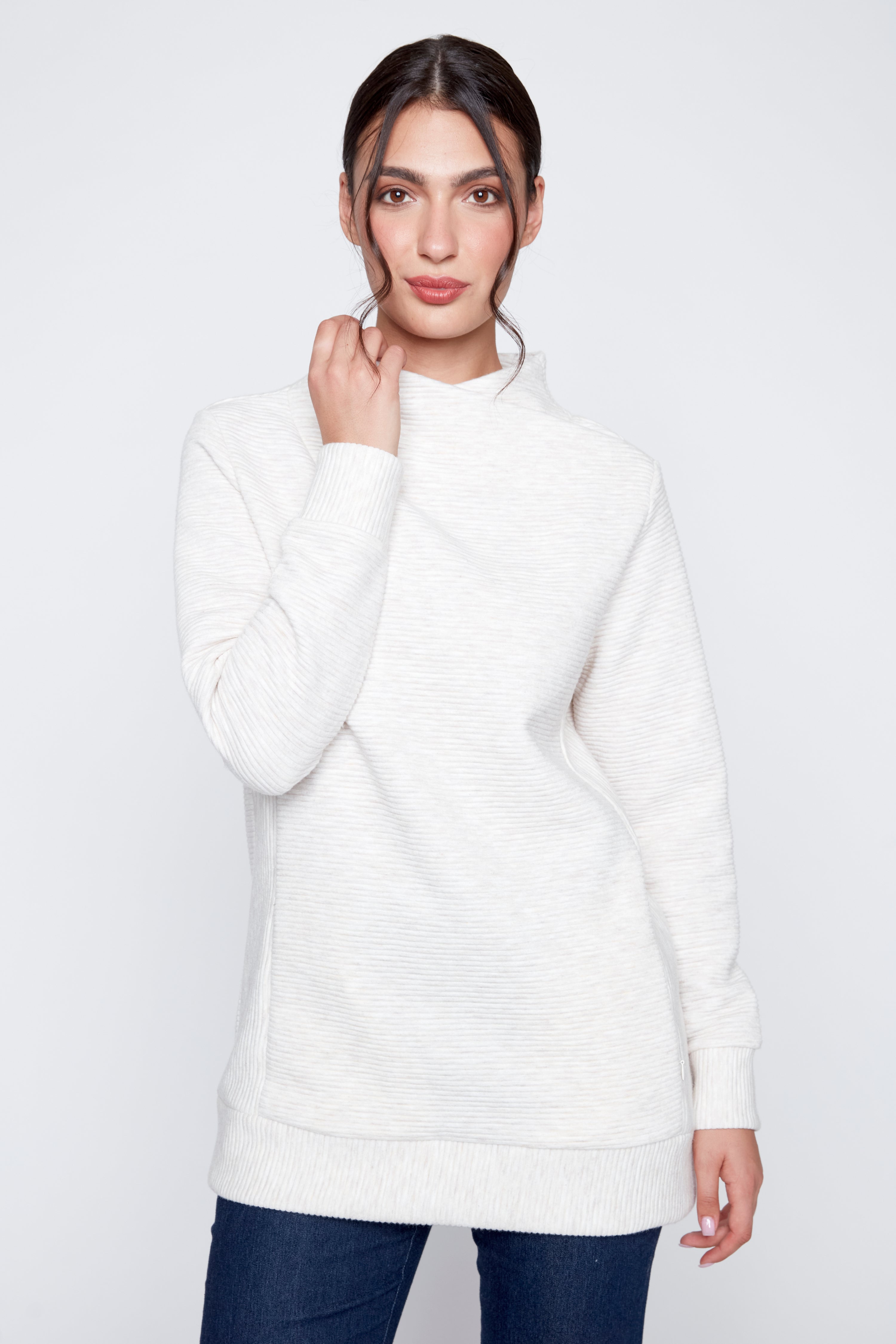 Quilted knit tunic