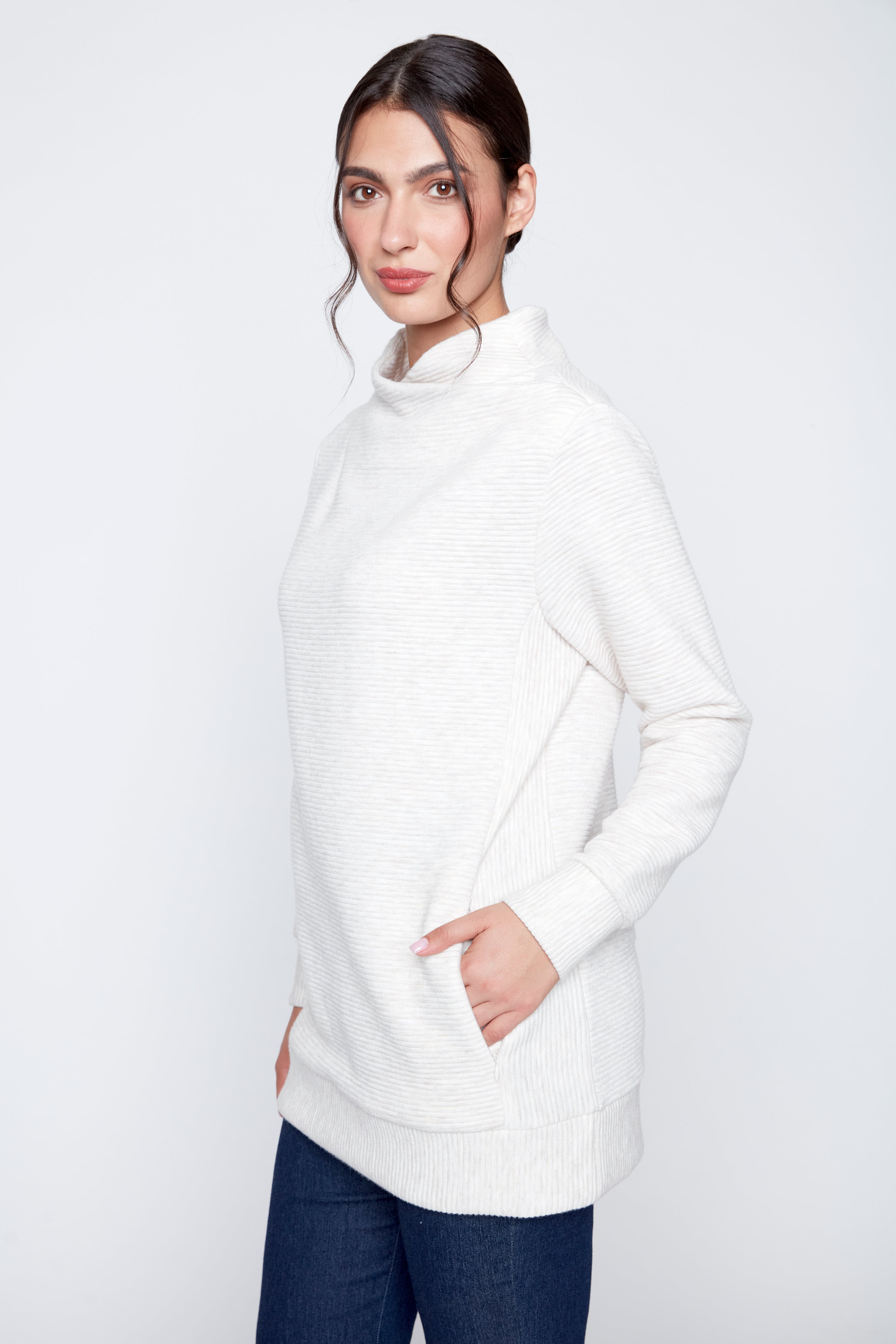 Quilted knit tunic