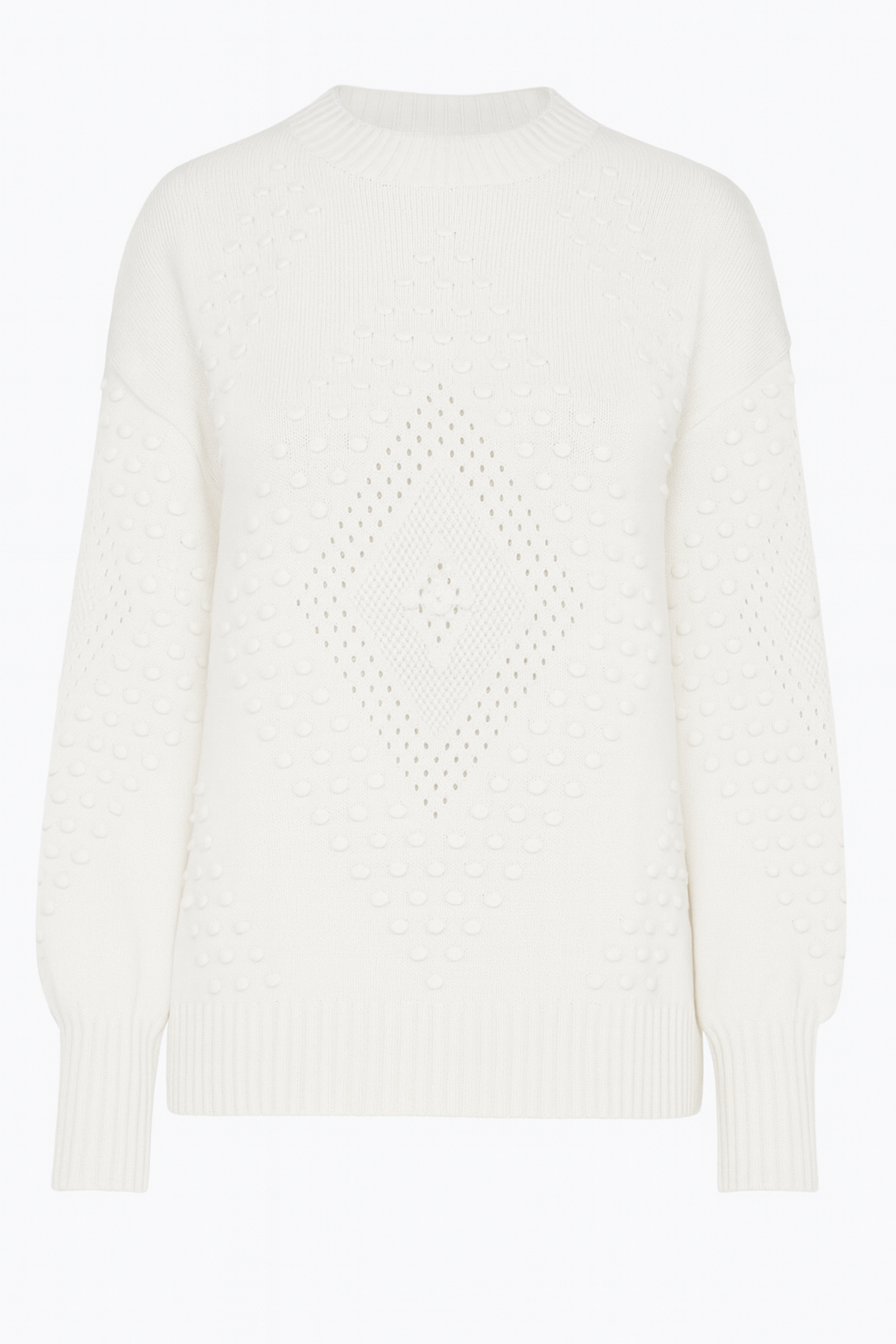 Cotton sweater with nubs detail