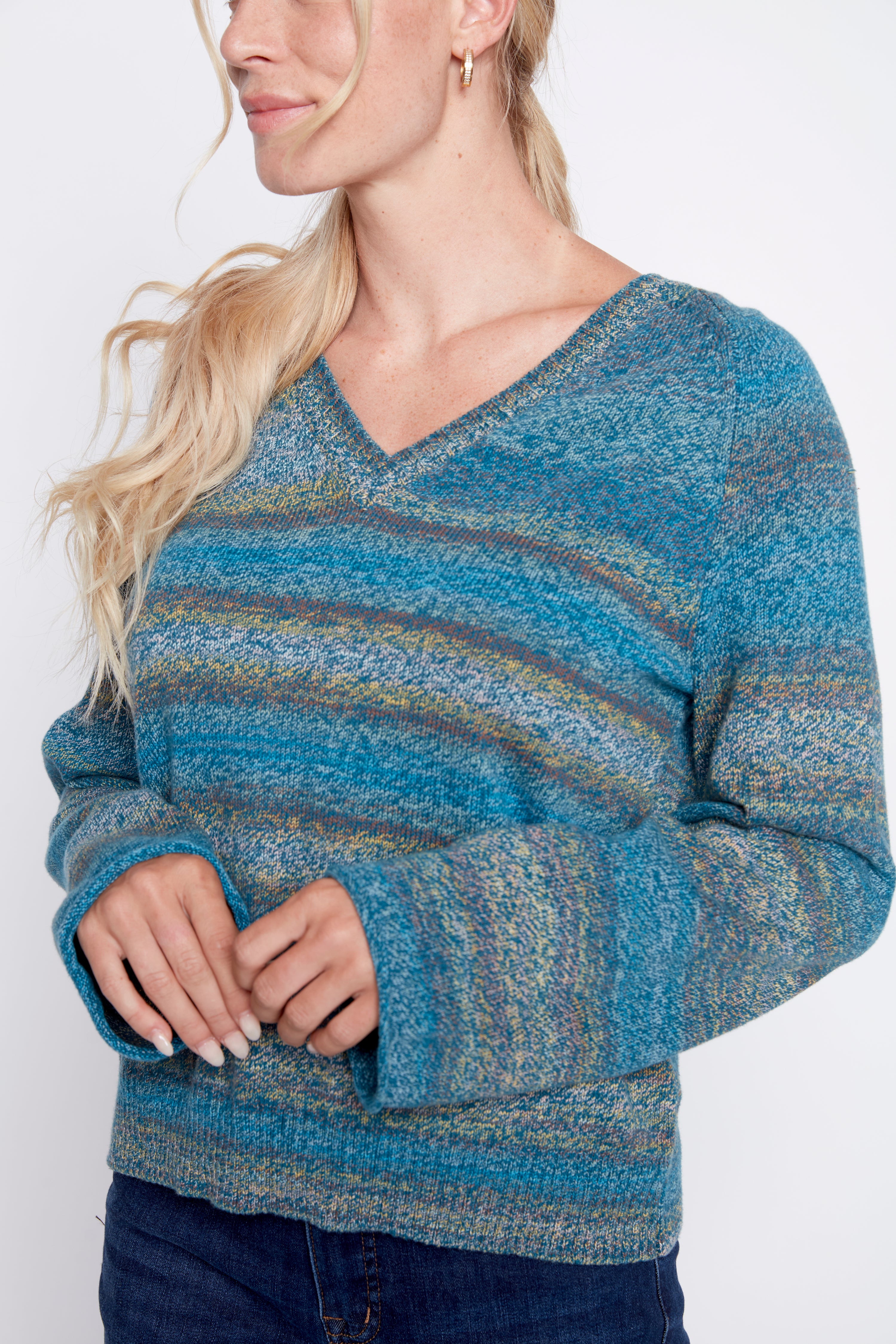 Cotton space dye sweater