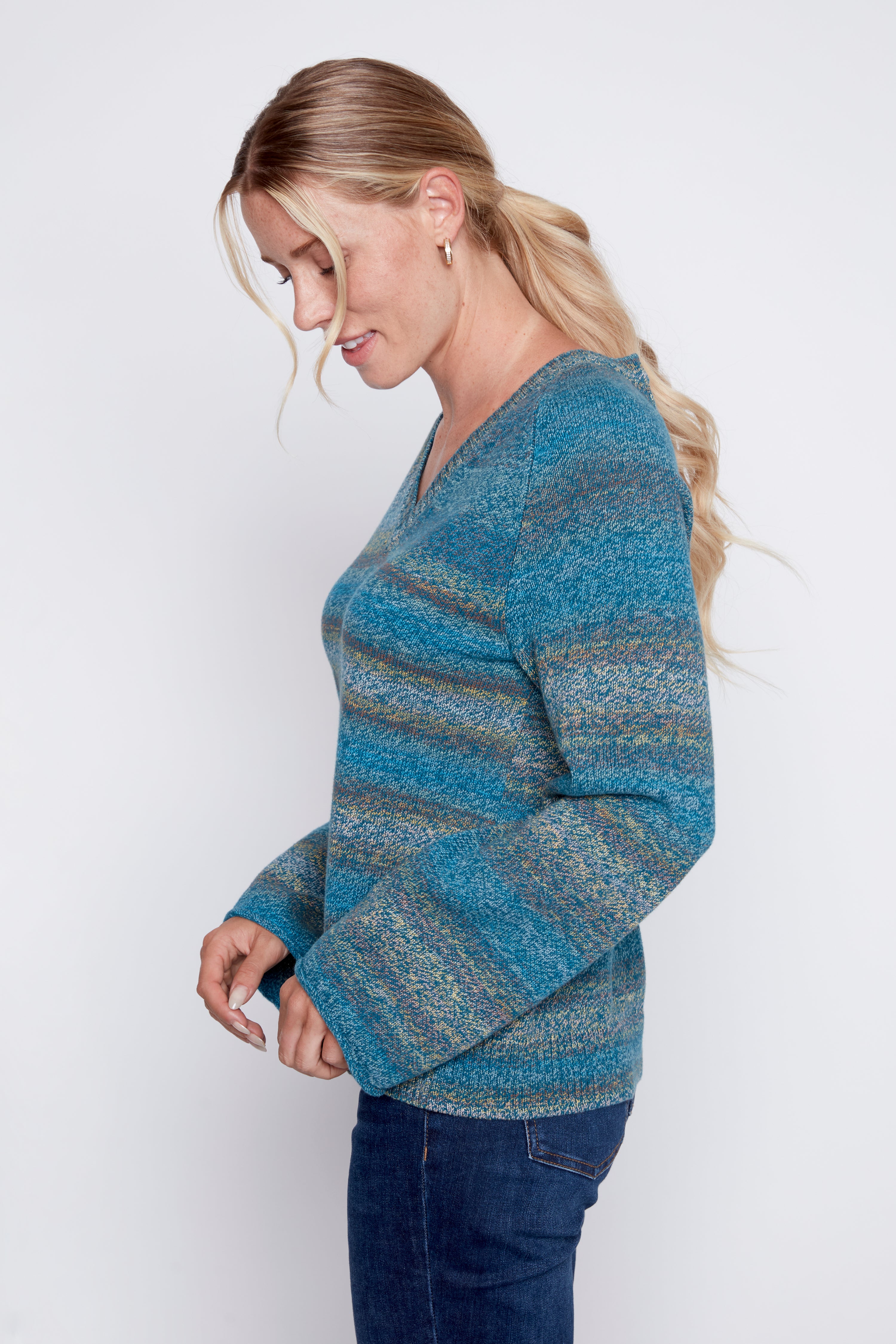 Cotton space dye sweater
