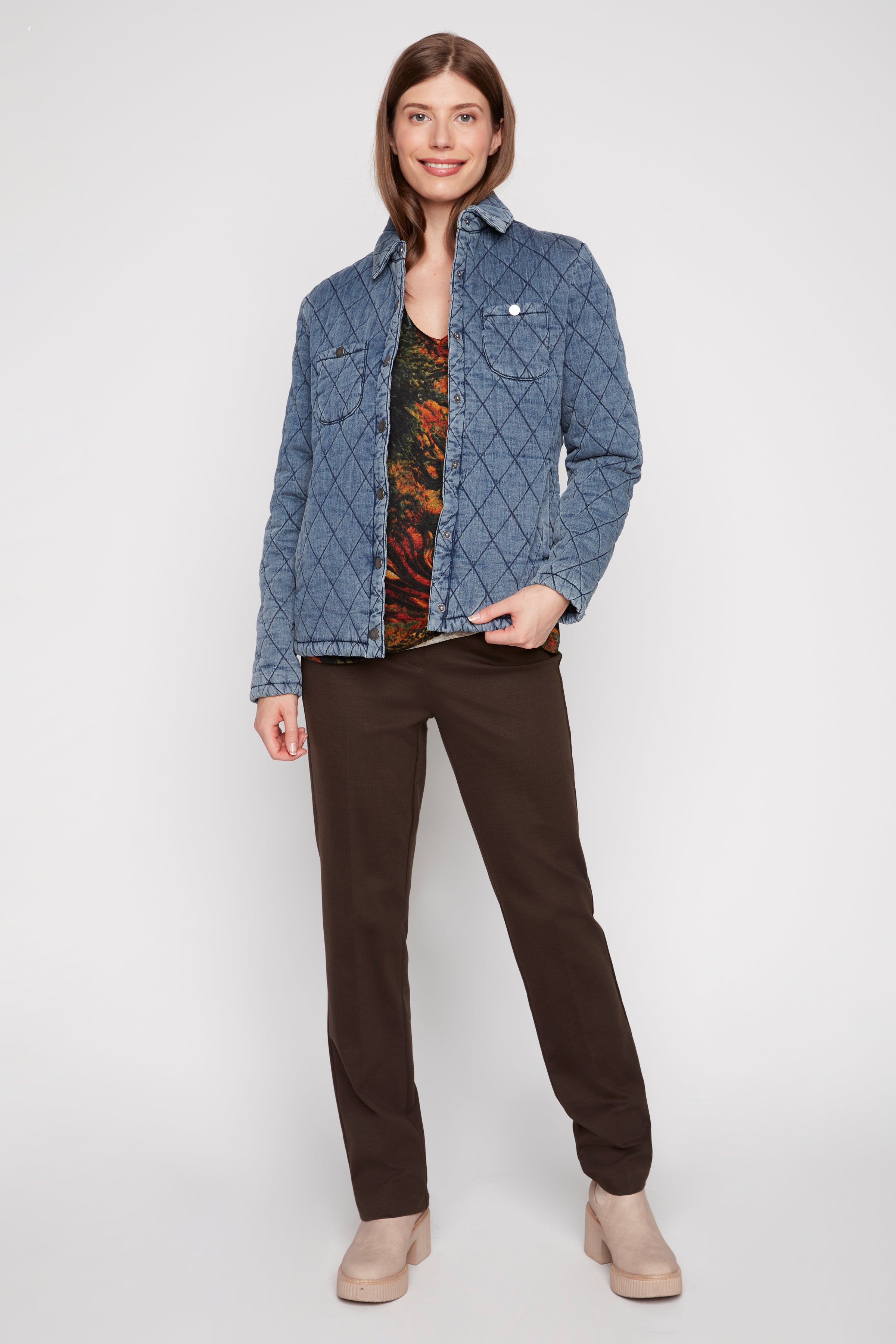 Quilted denim coat hotsell