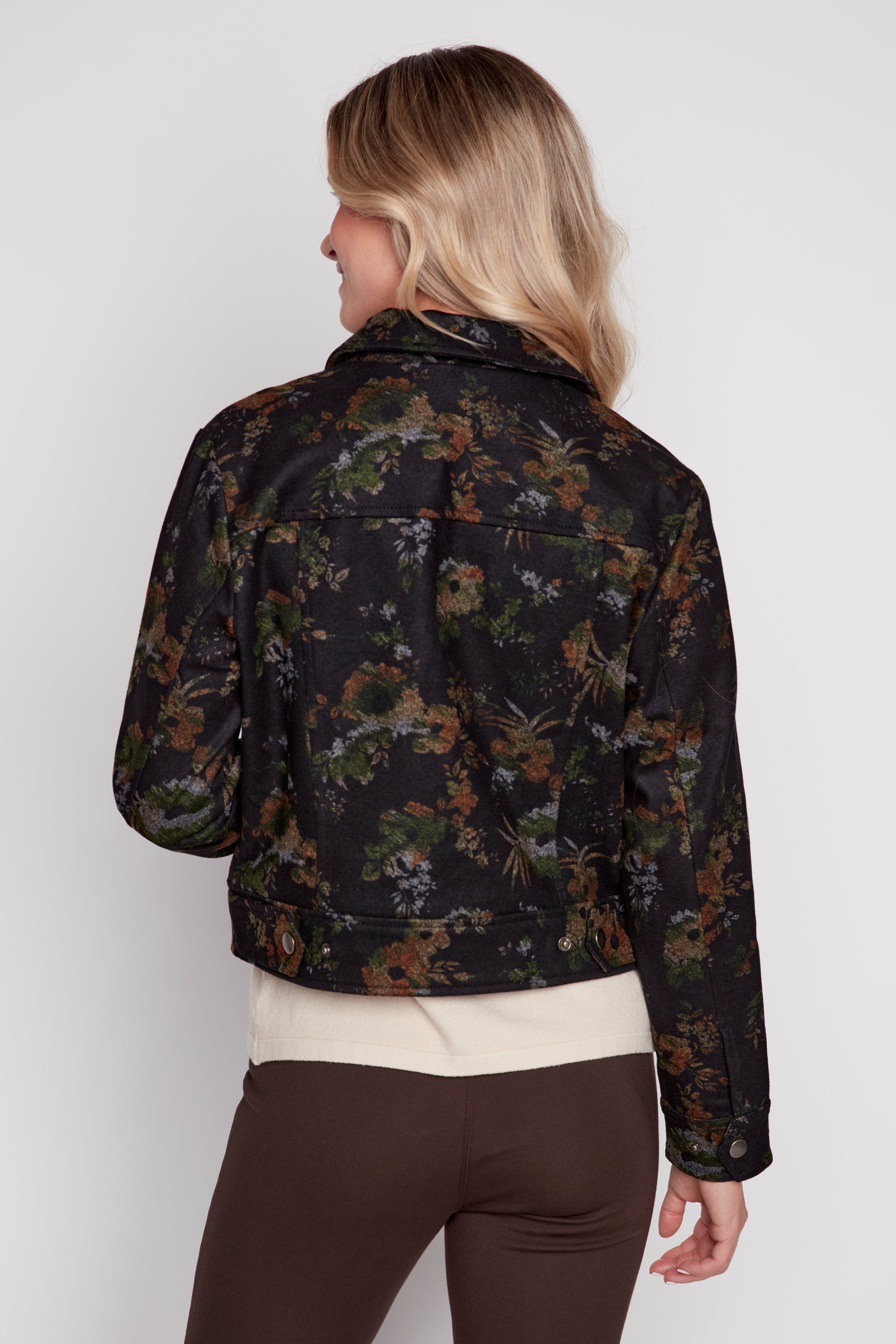 La veste zippée à imprimé floral