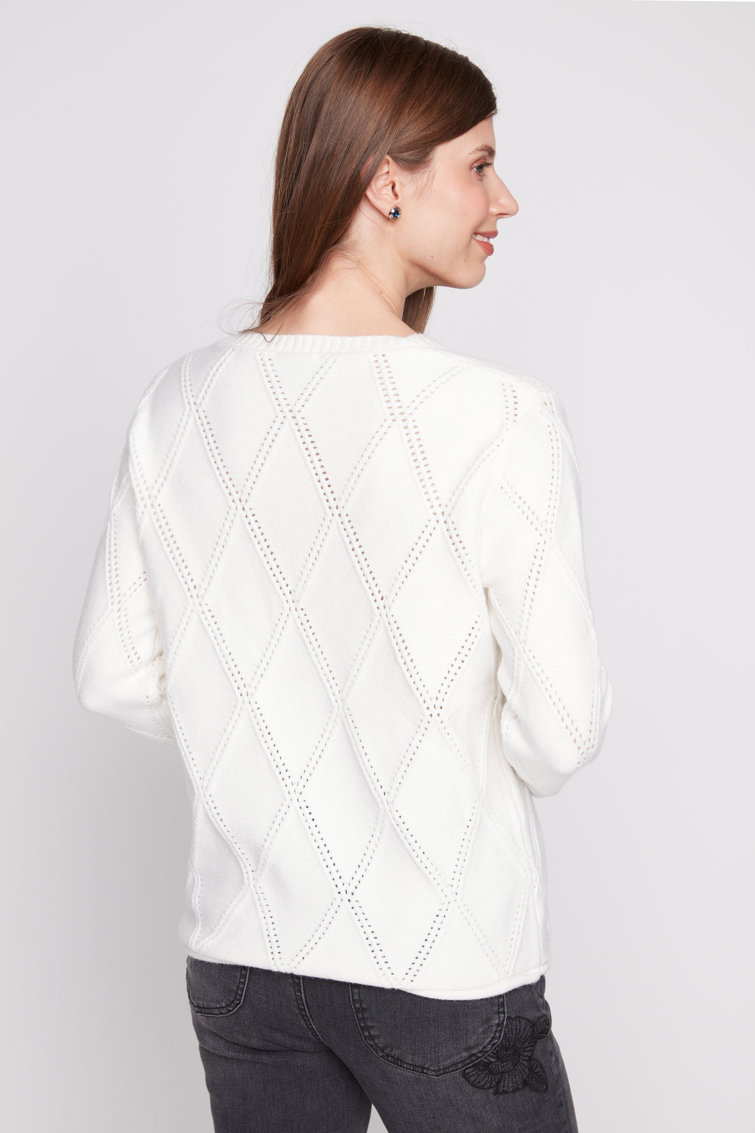 Le pull à motif pointelle en diamant 