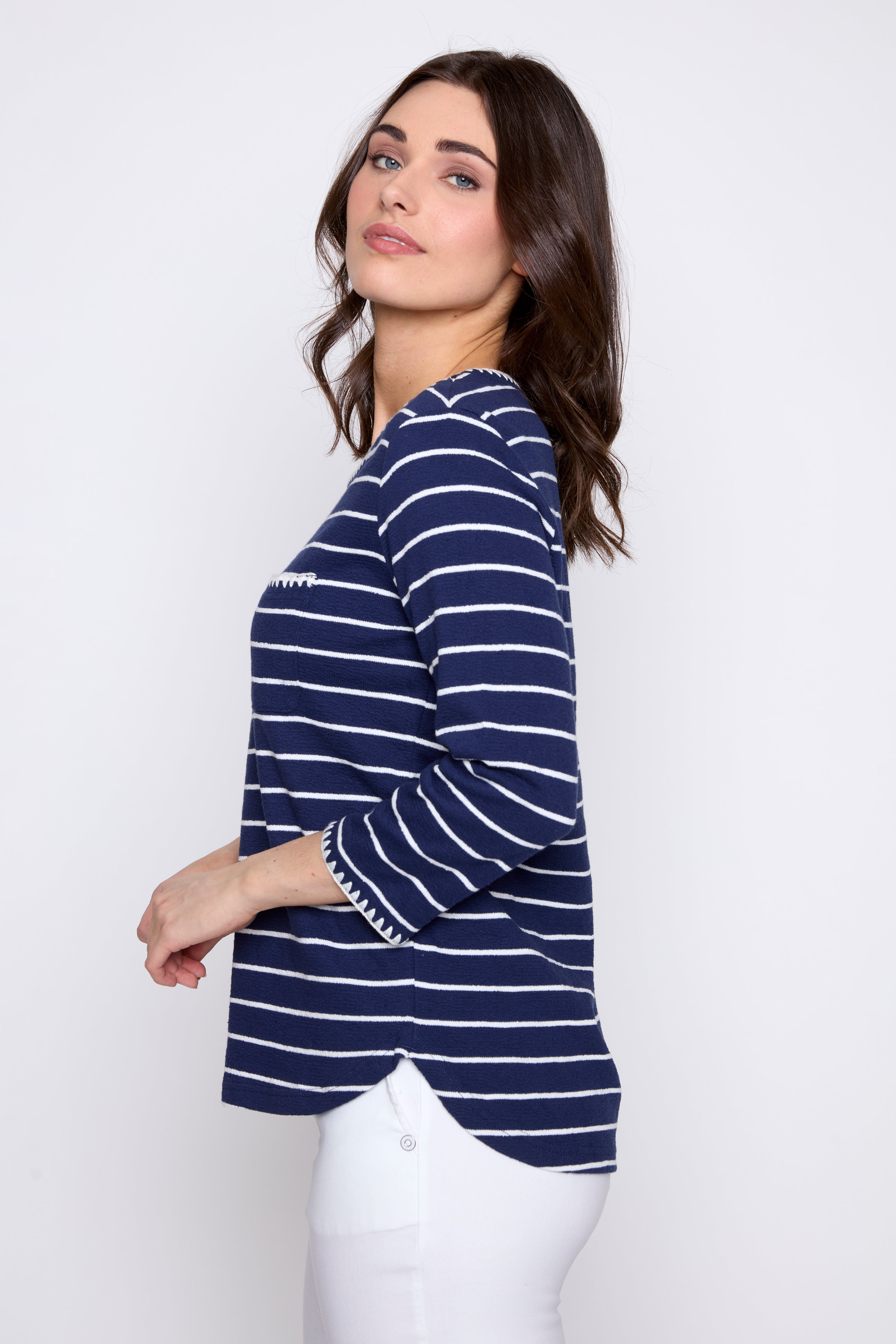 Stripe cotton t-shirt