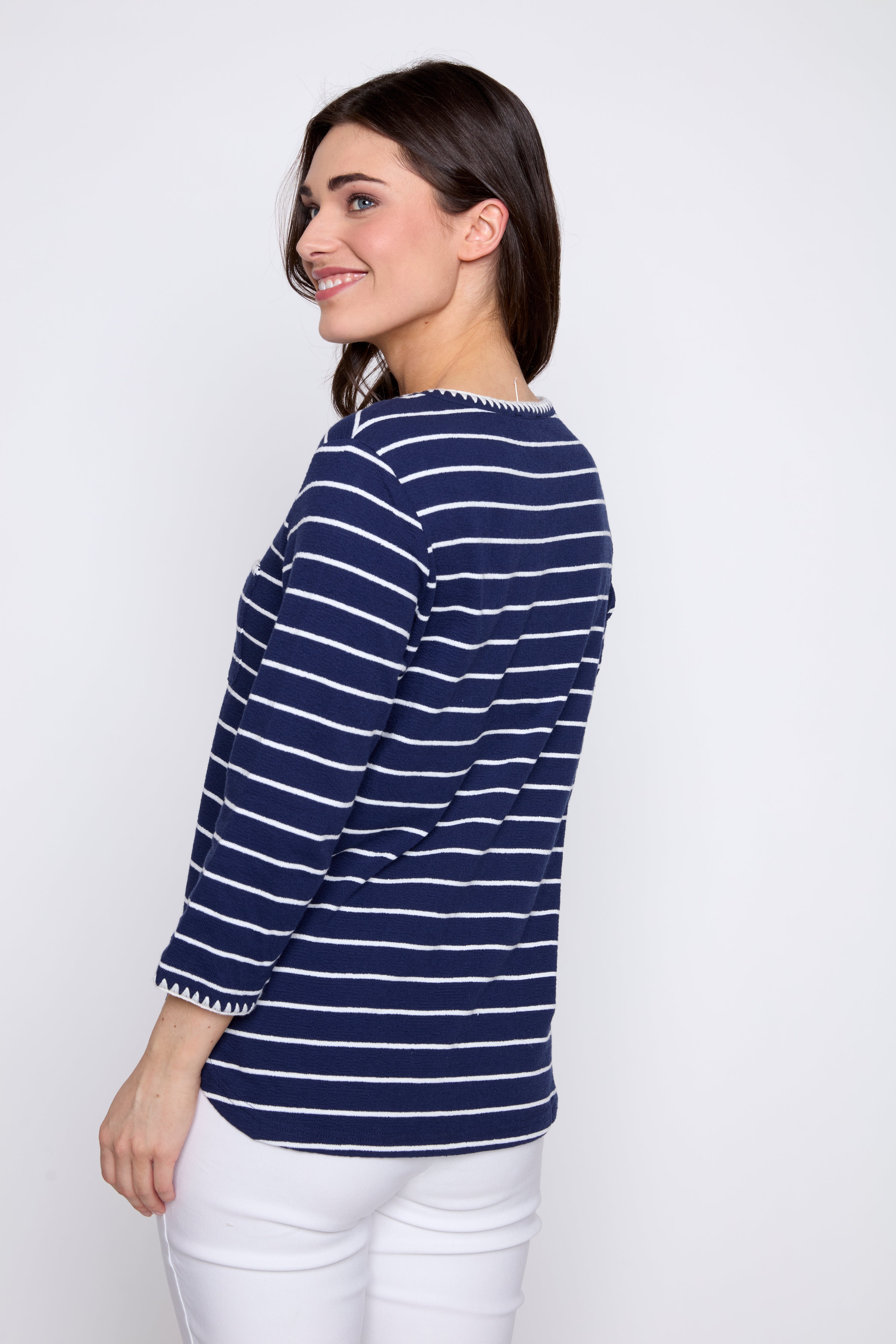 Stripe cotton t-shirt