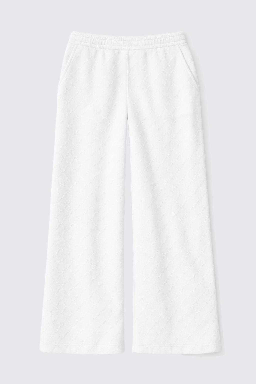 Le pantalon à jambe large en maille losanges