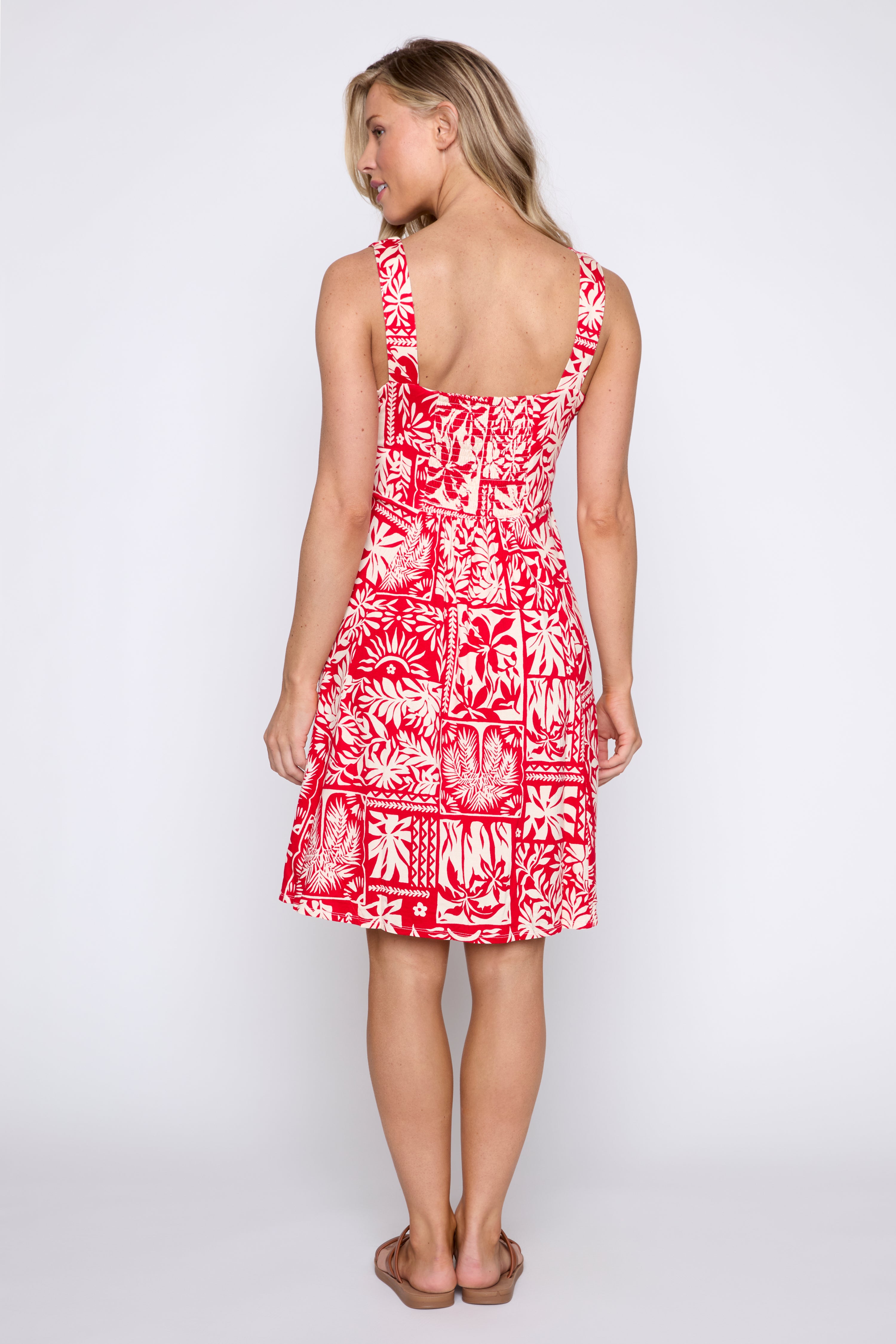 V-neck printed jersey dress