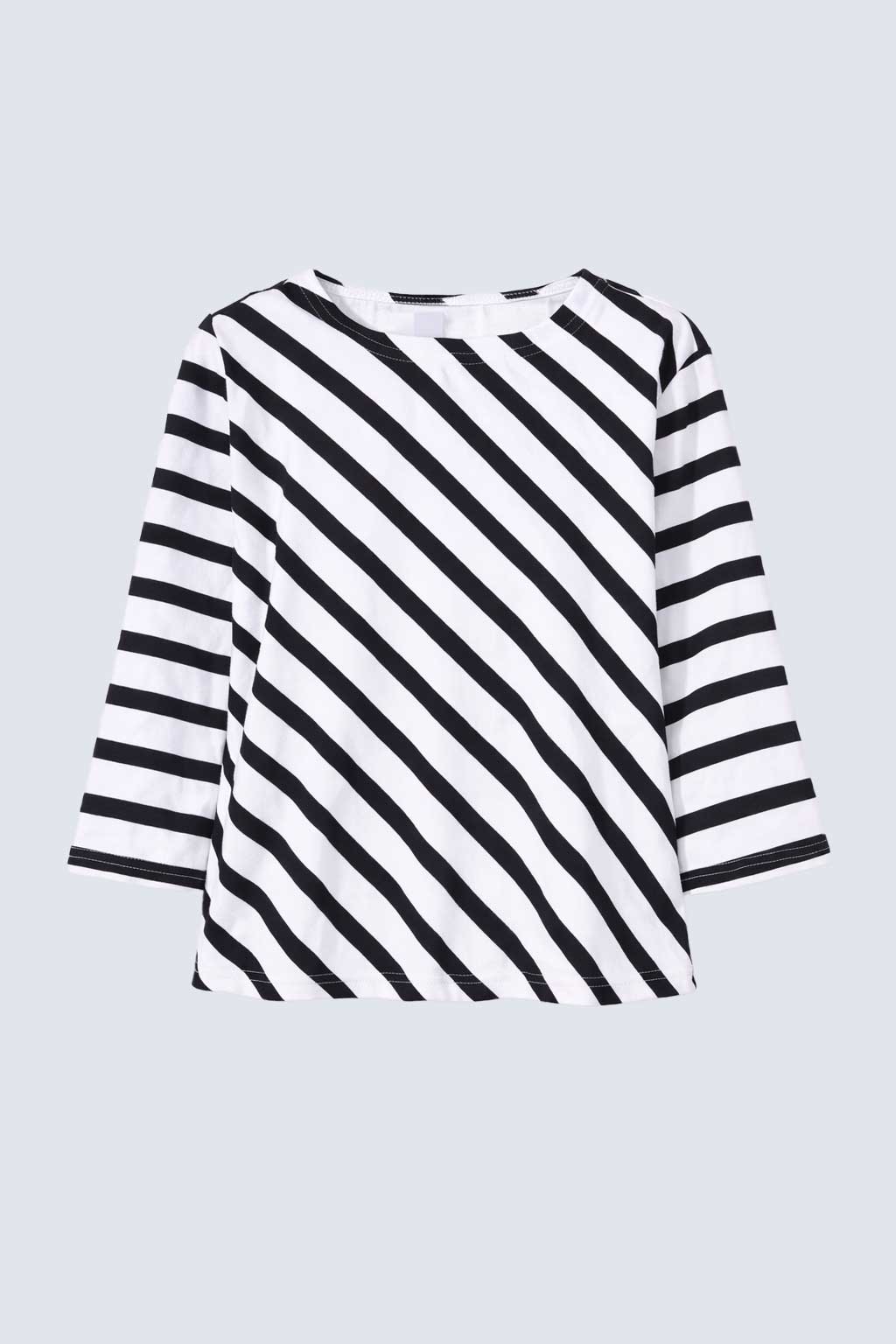 Bell sleeve stripe top