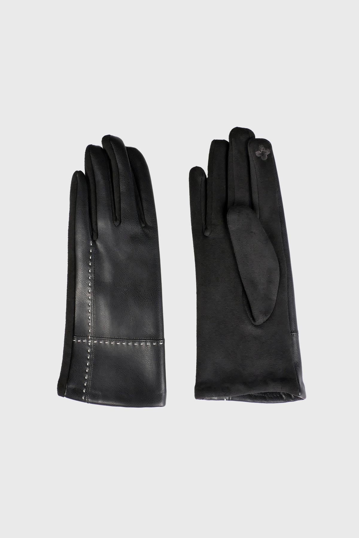 Les gants en simili-cuir végétalien avec bordure contrastée