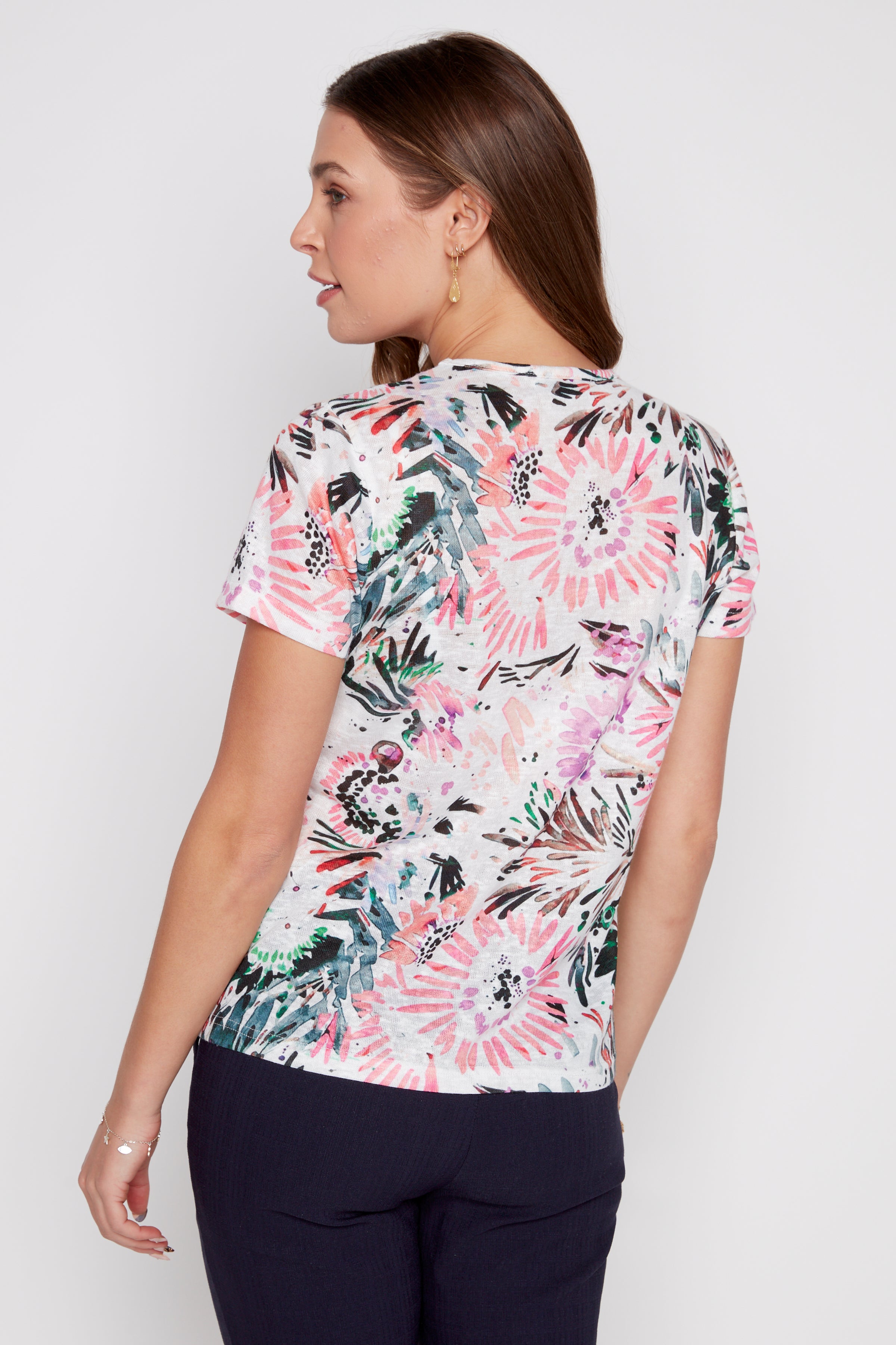 Short sleeve floral print top