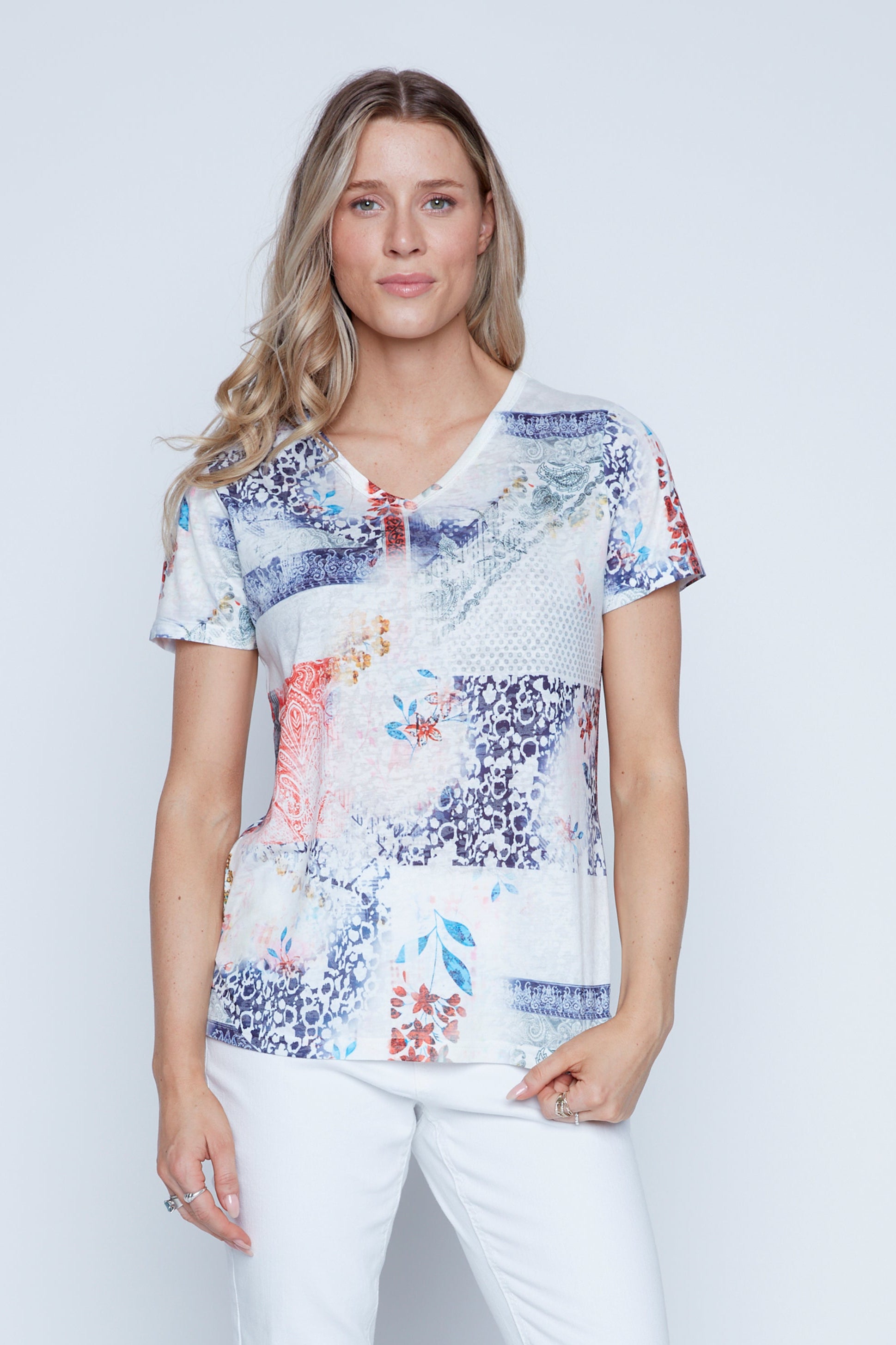 Burnout abstract print t-shirt