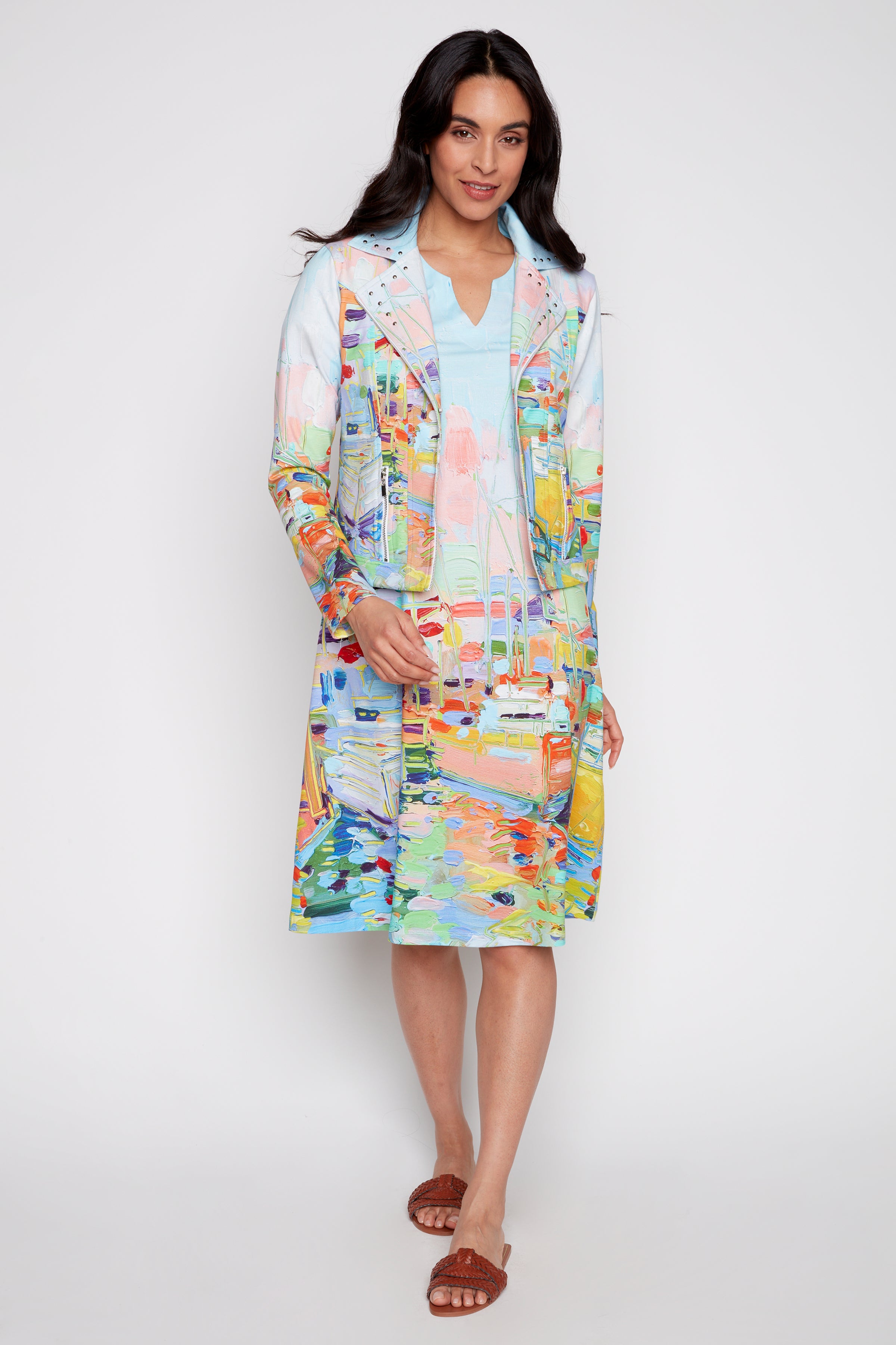 Boats border print aline dress