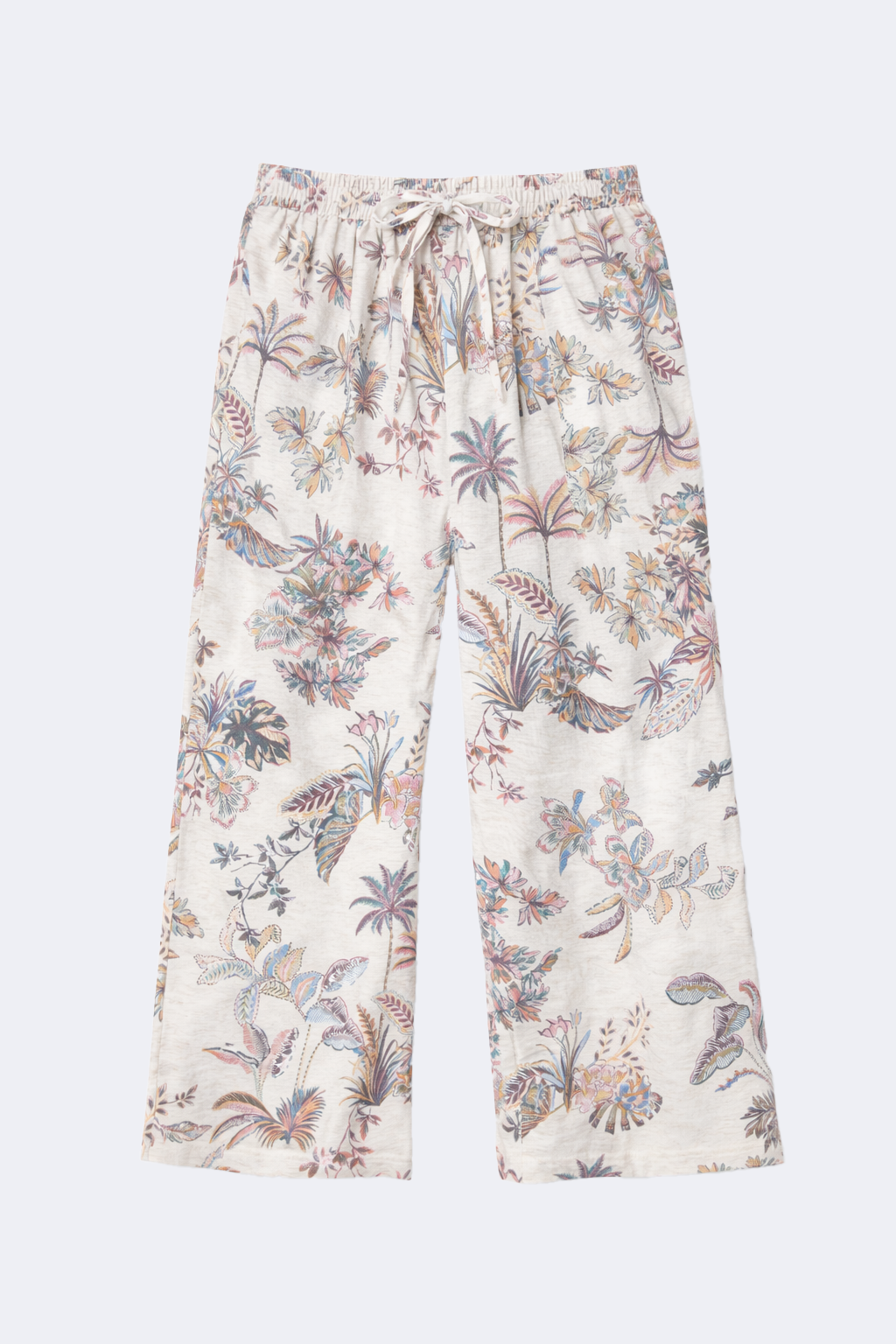 Le pantalon imprimé en mélange de coton et lin