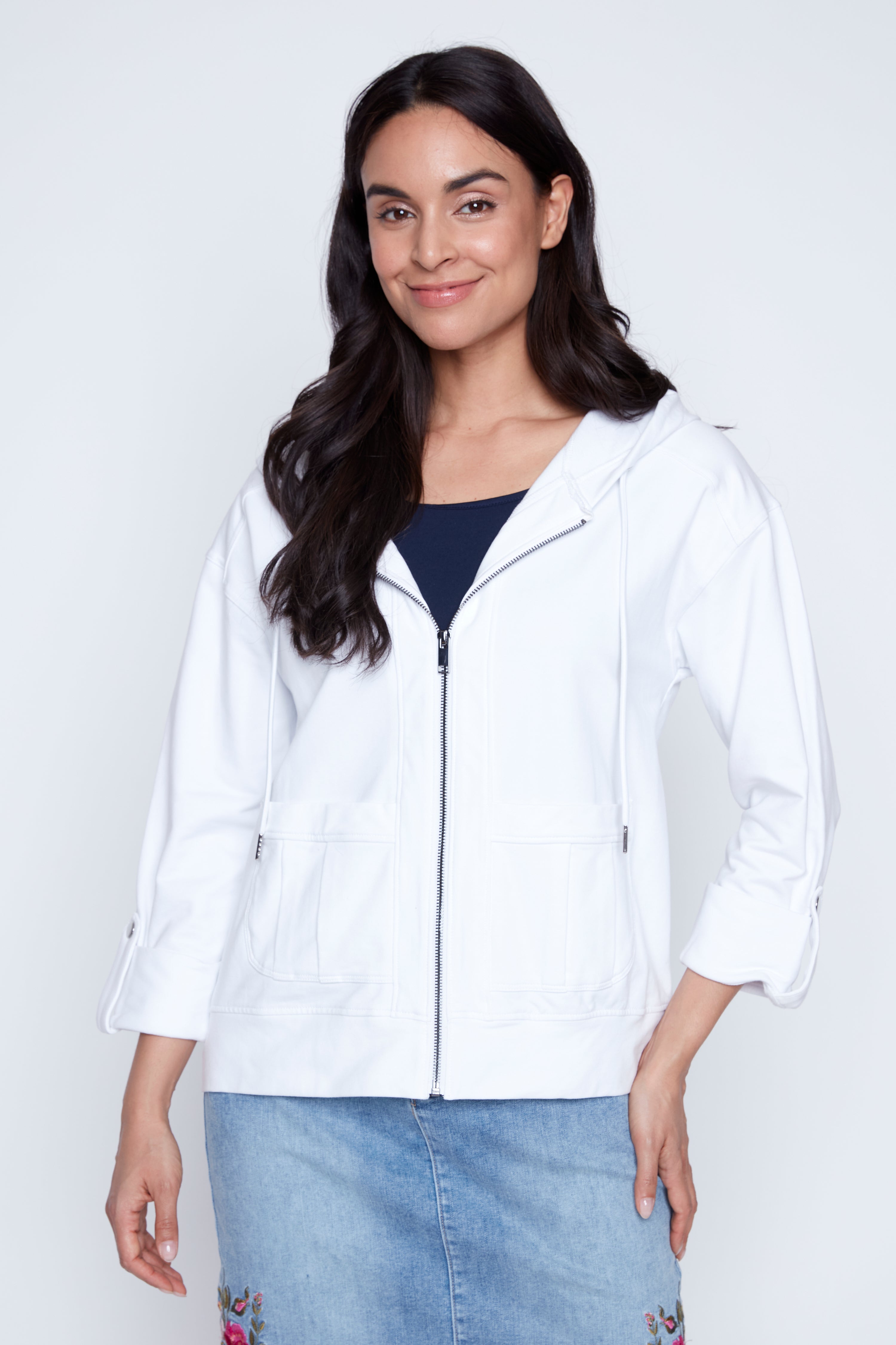 Roll up sleeve cotton jacket