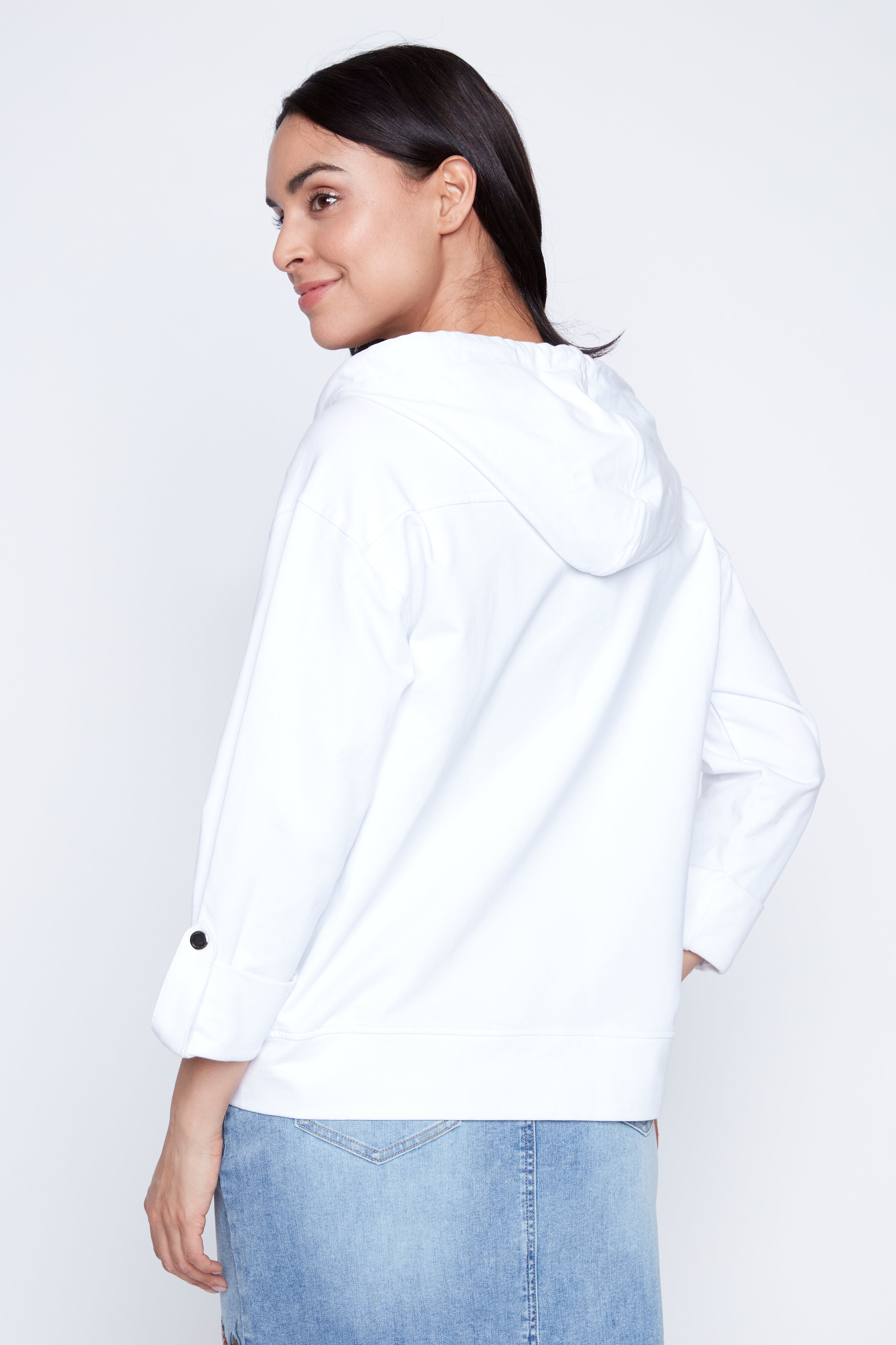 Roll up sleeve cotton jacket