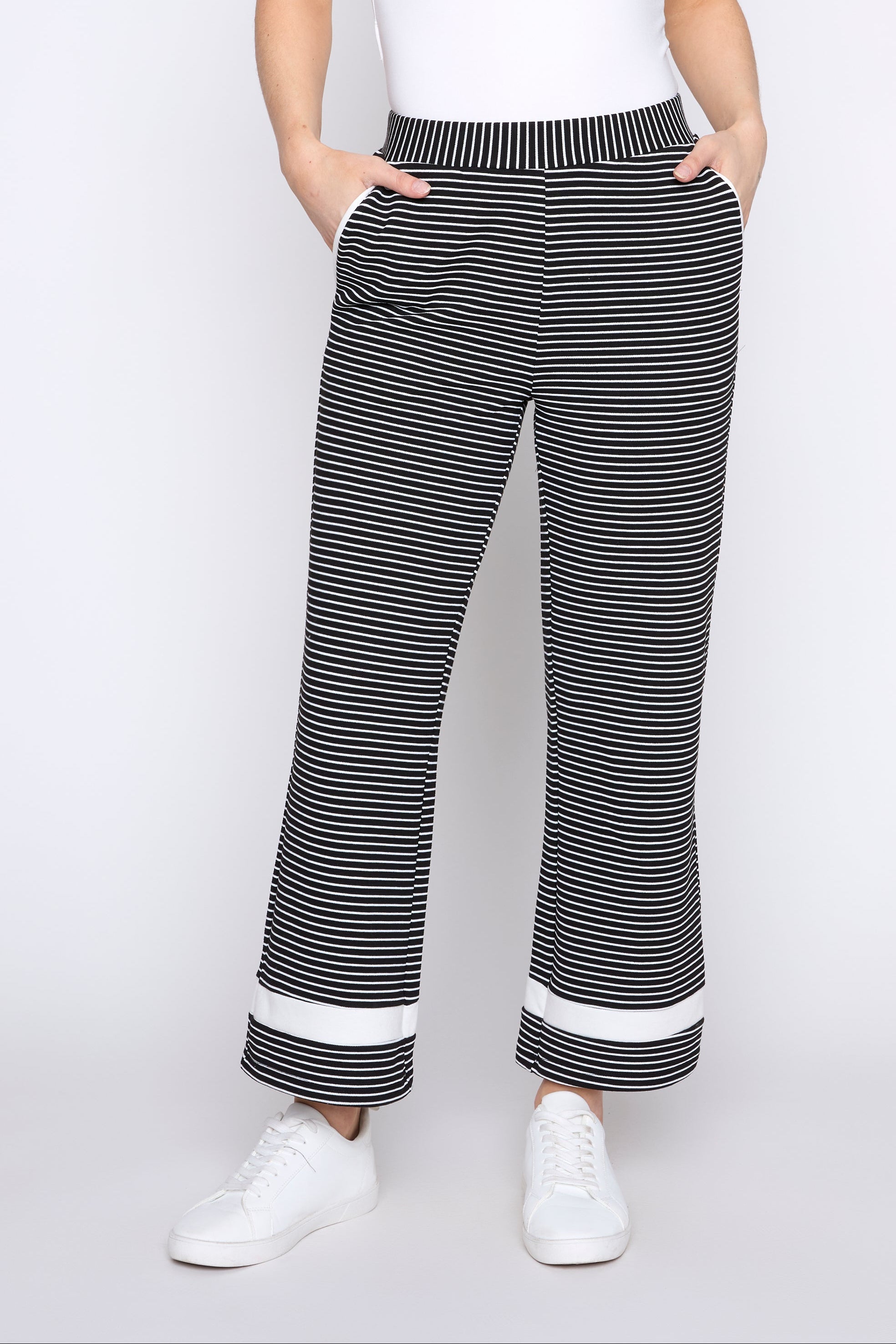Pull on stripe capri