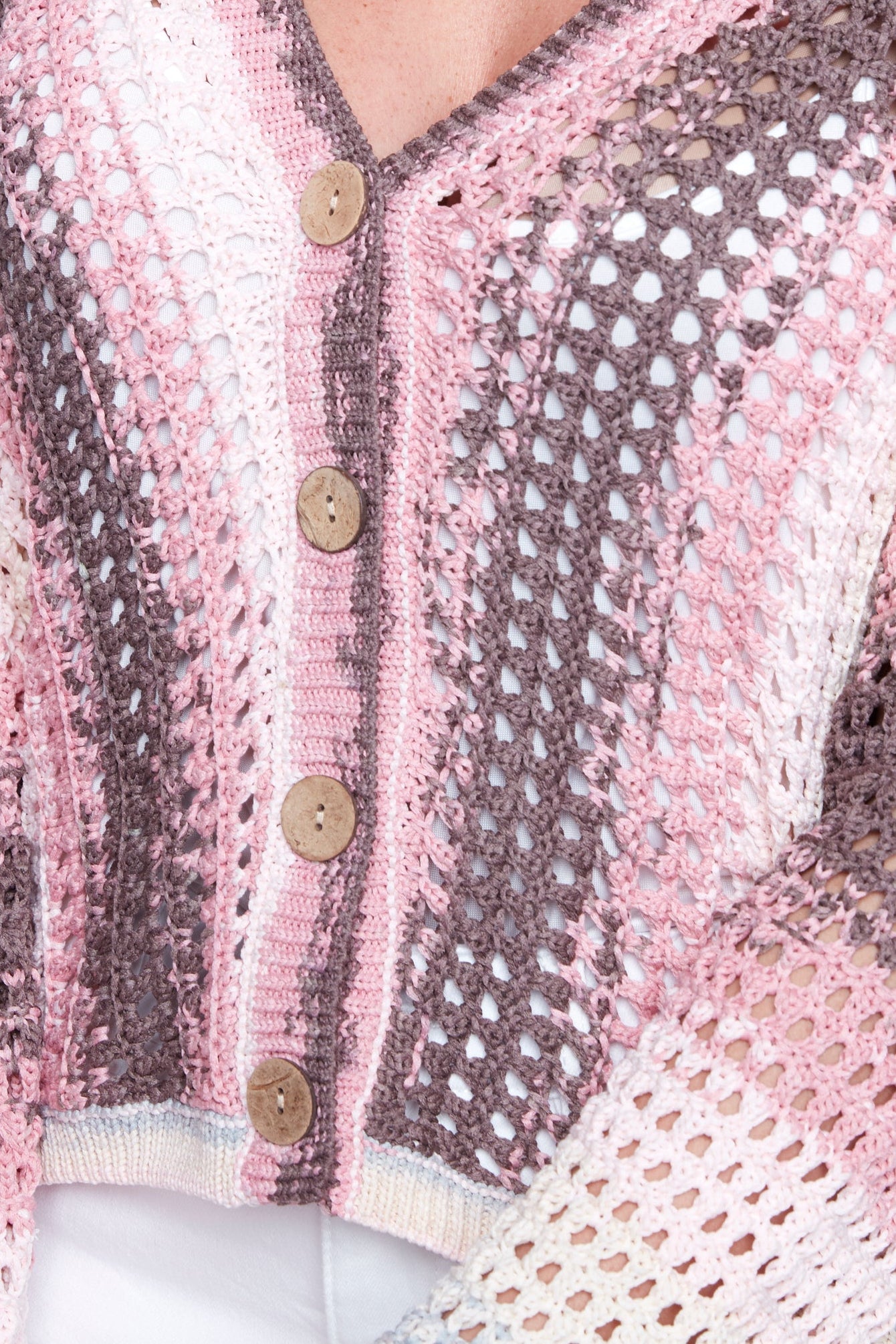 Colored crochet cardigan