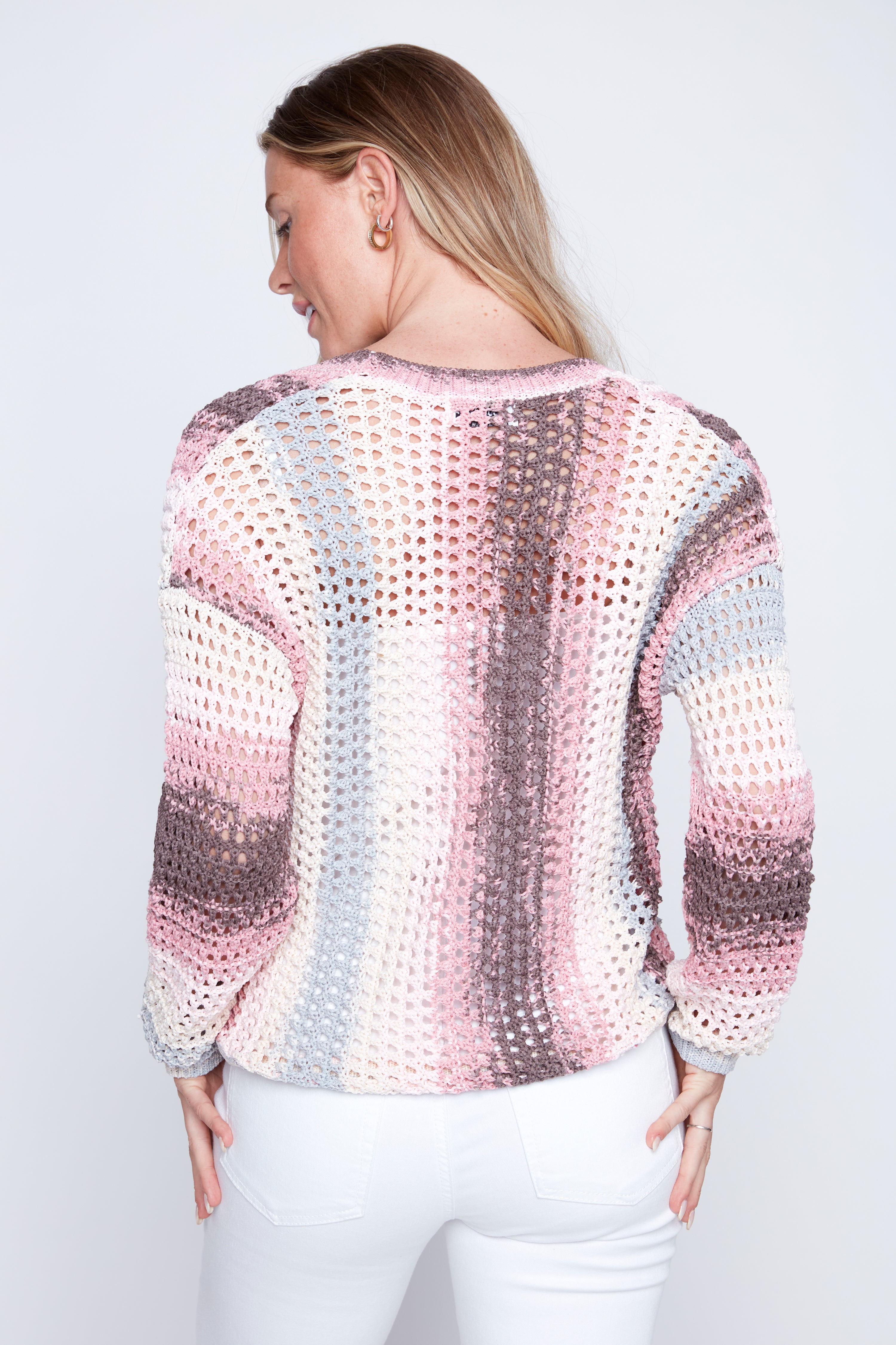 Colored crochet cardigan