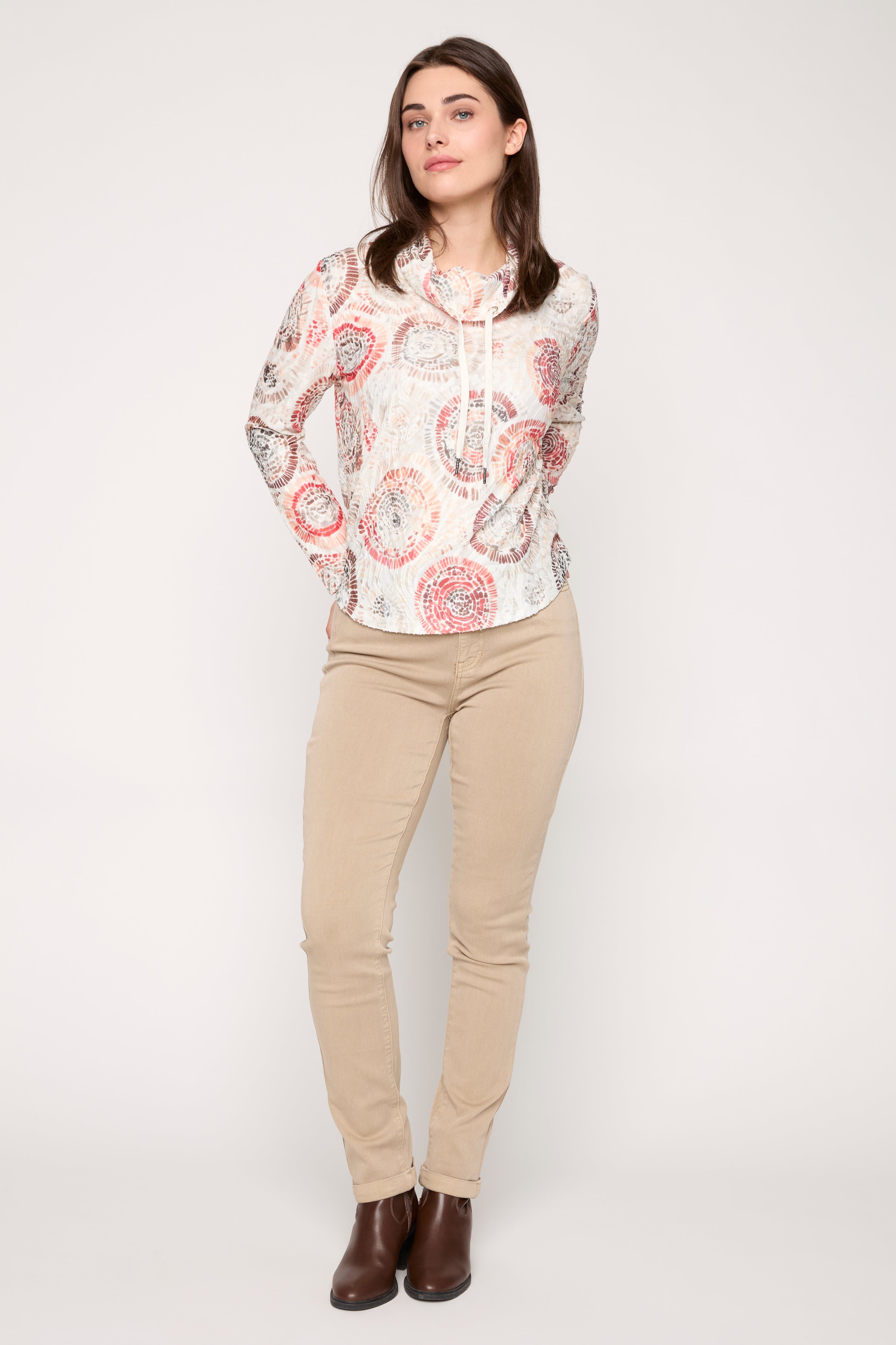 Abstract Print Knit Top