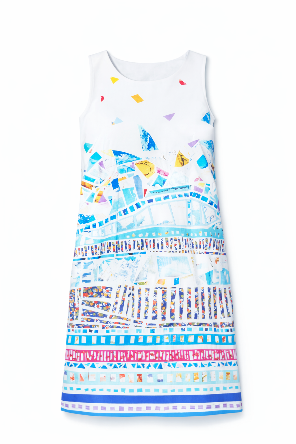 La robe moulante imprimée à bordure mosaïque