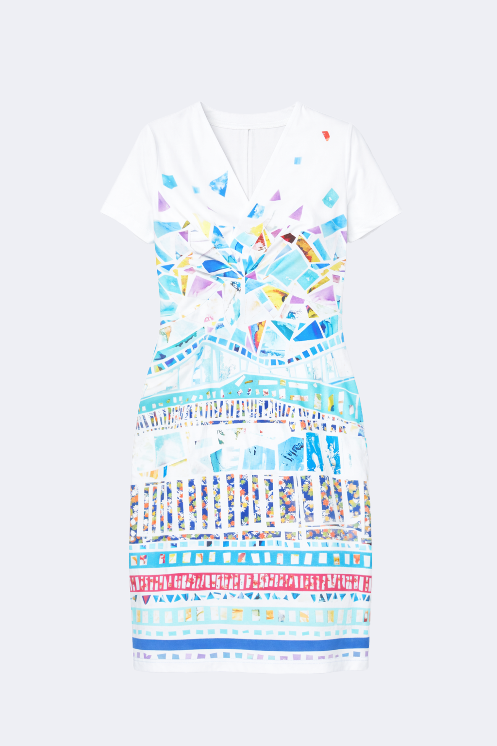 La robe moulante imprimée à bordure mosaïque