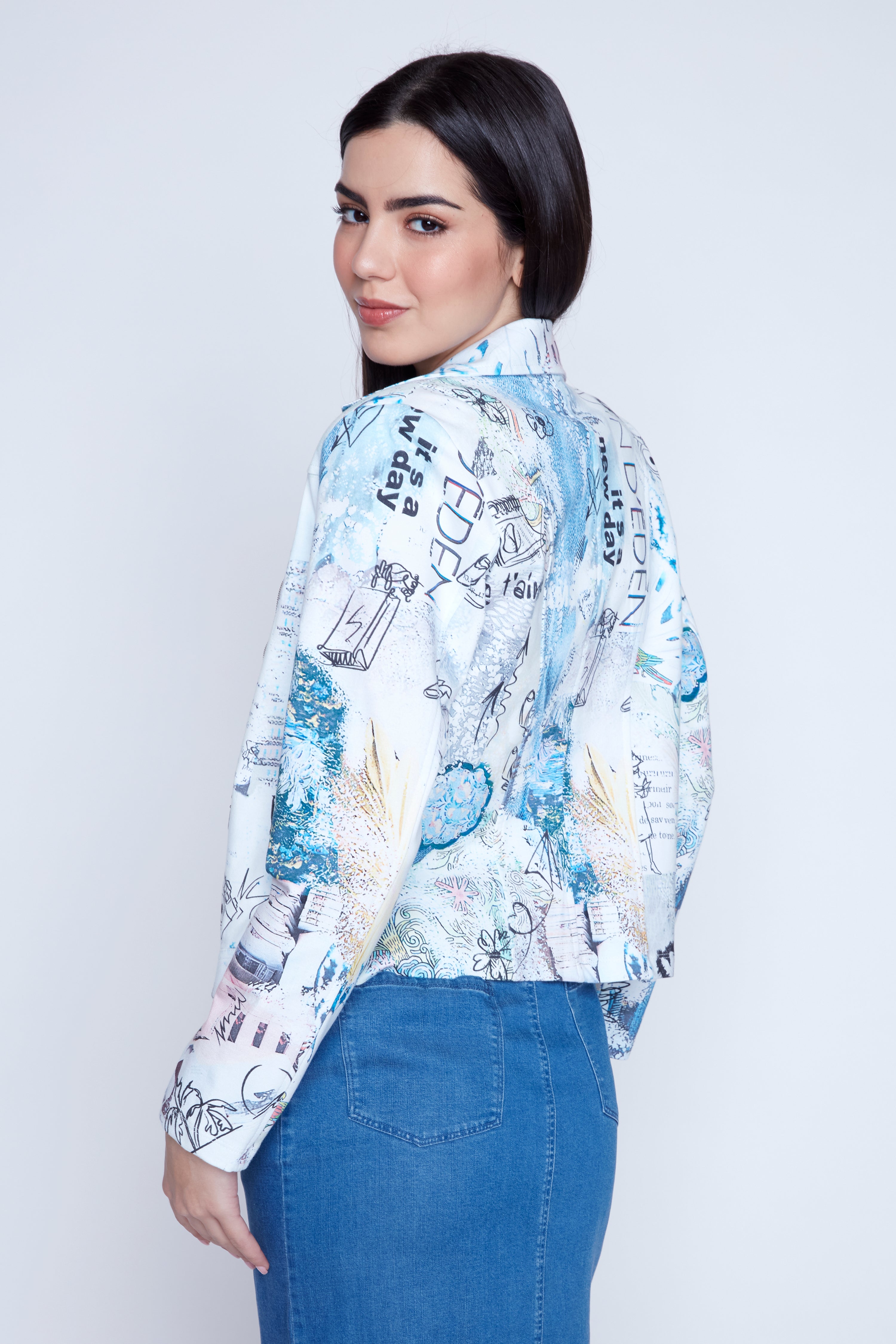 Le blazer à imprimé journal